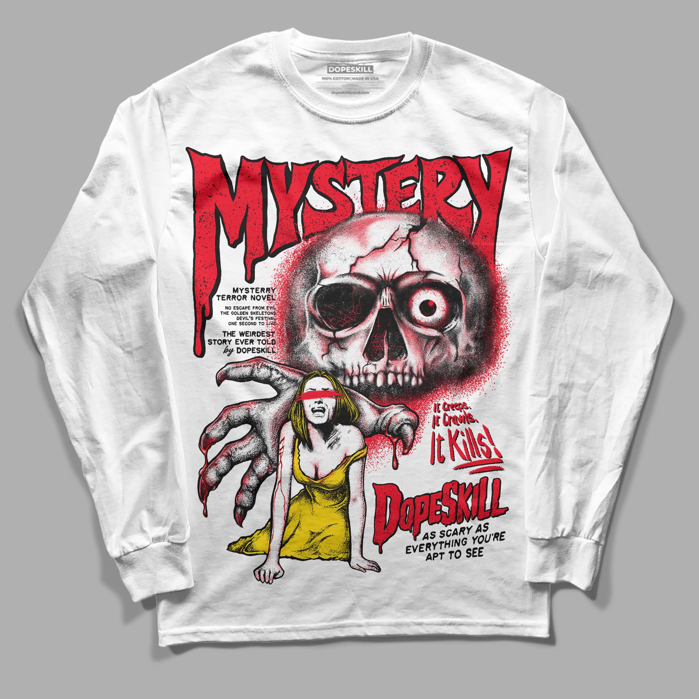 Red Thunder 4s superstreetwear Long Sleeve T-Shirt Mystery Ghostly Grasp Graphic