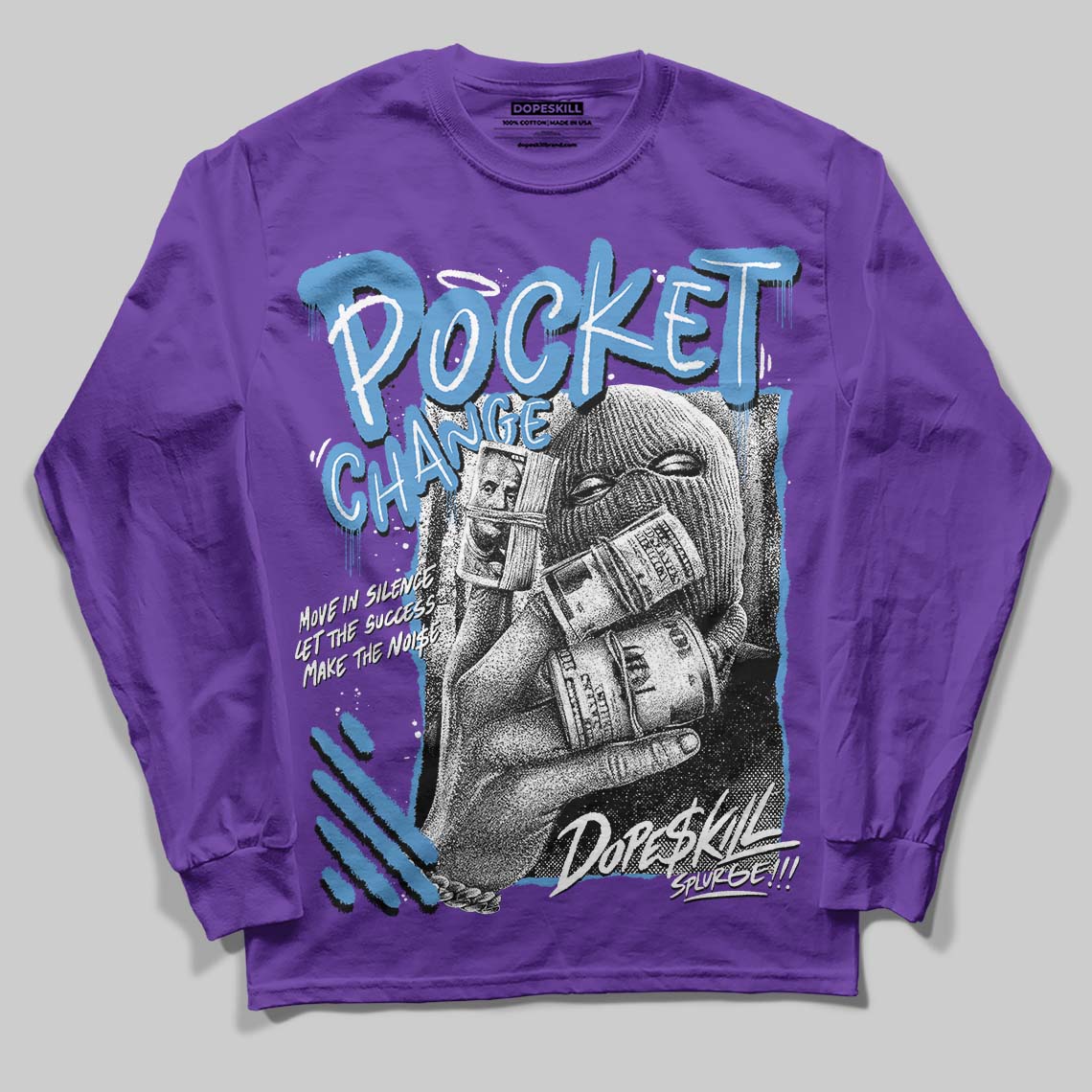 PURPLE Collection superstreetwear Long Sleeve T-Shirt Pocket Change Graphic