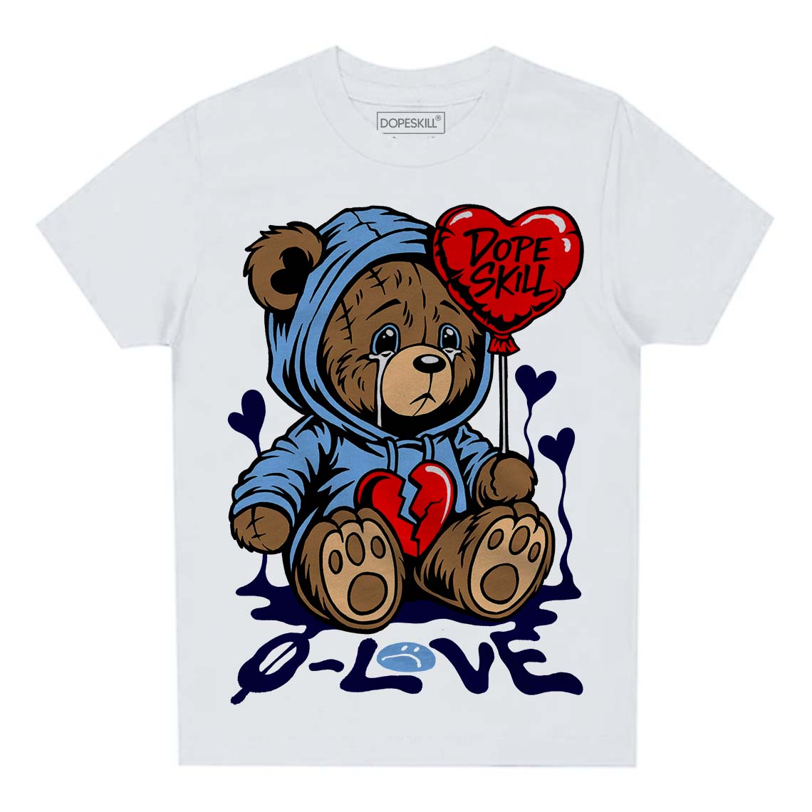 Powder Blue 9s superstreetwear Toddler Kids T-shirt Broken Bear Graphic