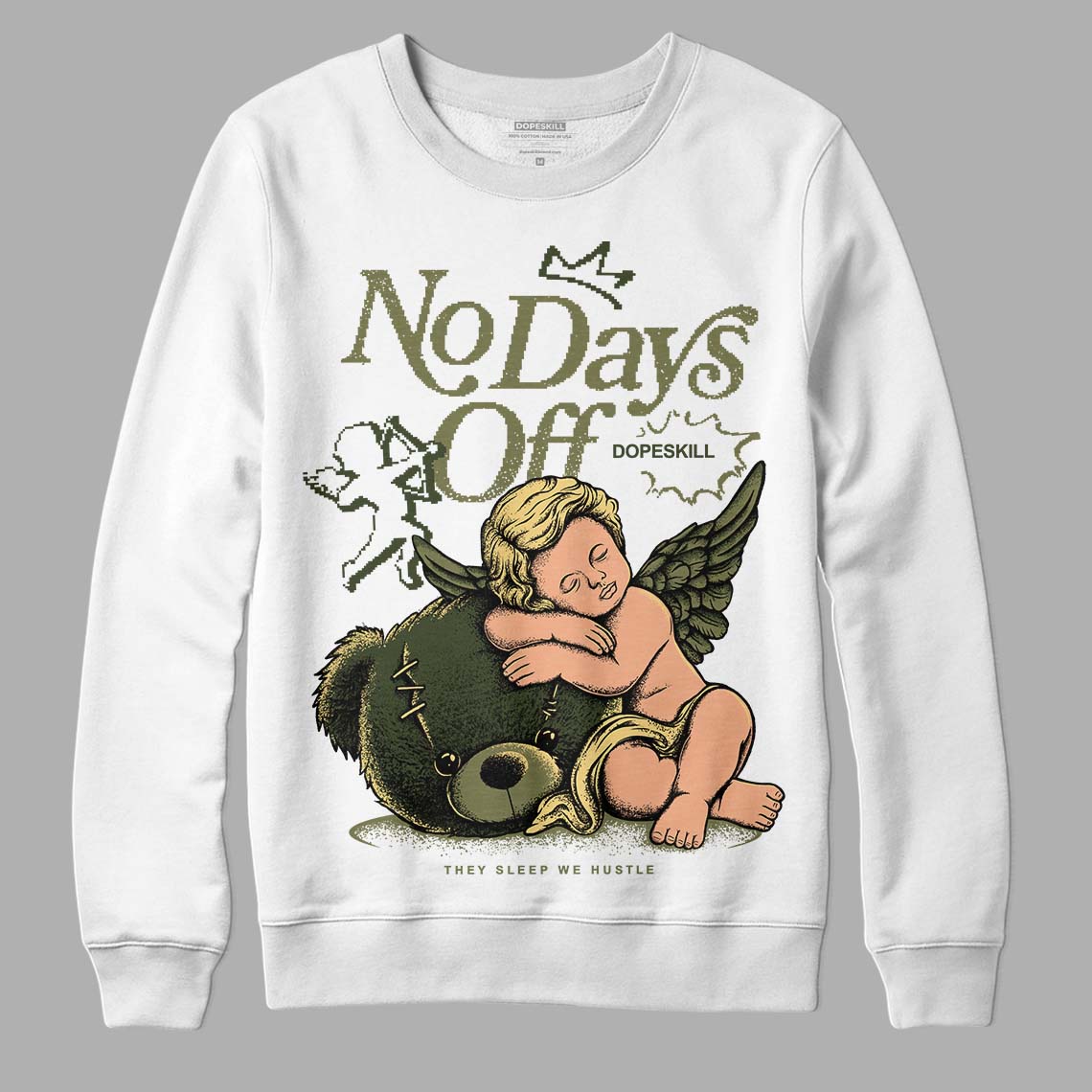 Craft Olive 4s superstreetwear Sweatshirt New No Days Off Graphic