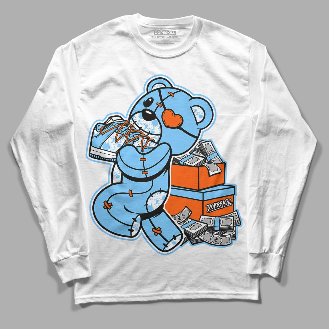 Dunk Low Futura University Blue superstreetwear Long Sleeve T-Shirt Bear Steals Sneaker Graphic