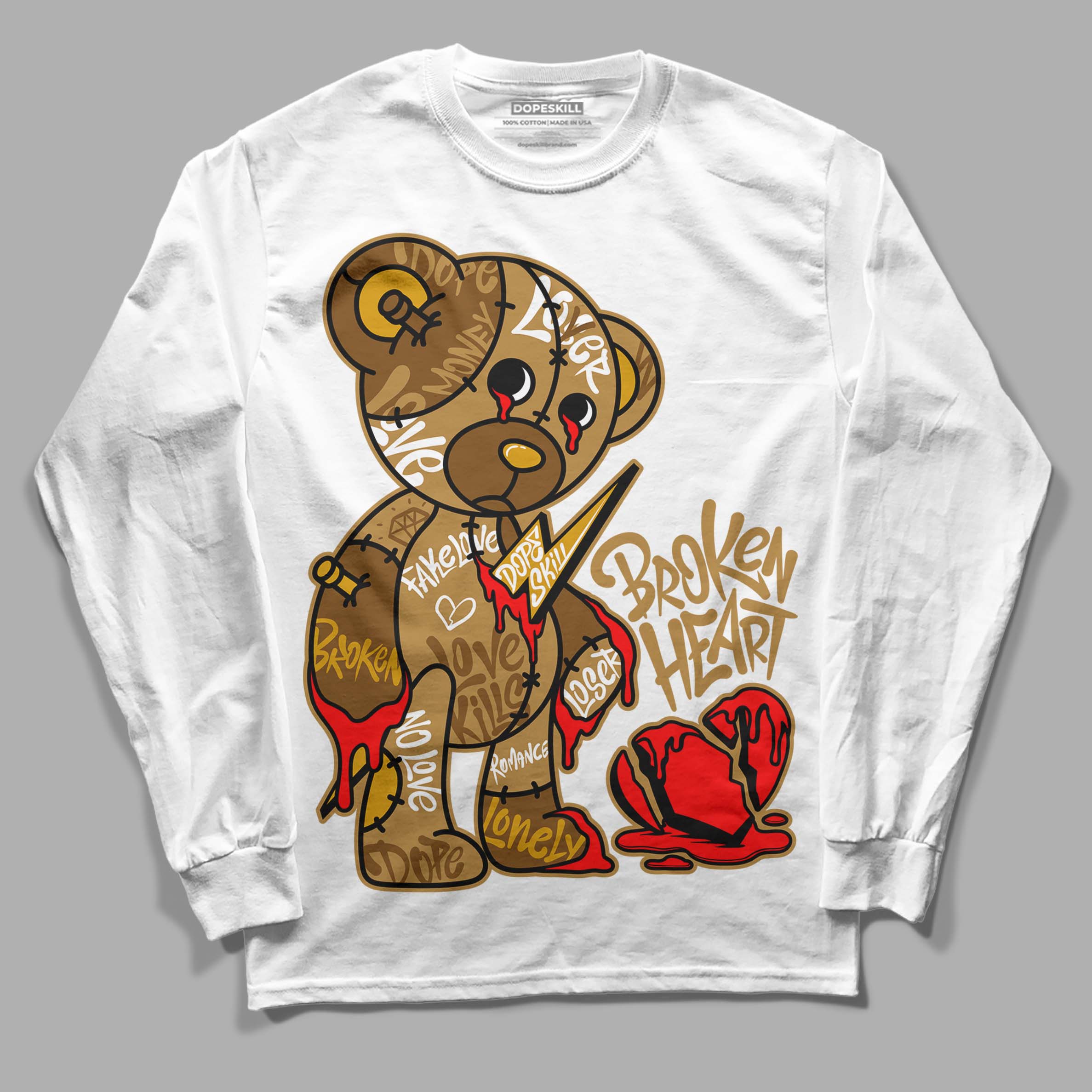 Wheat 13s superstreetwear Long Sleeve T-Shirt Broken Heart Graphic