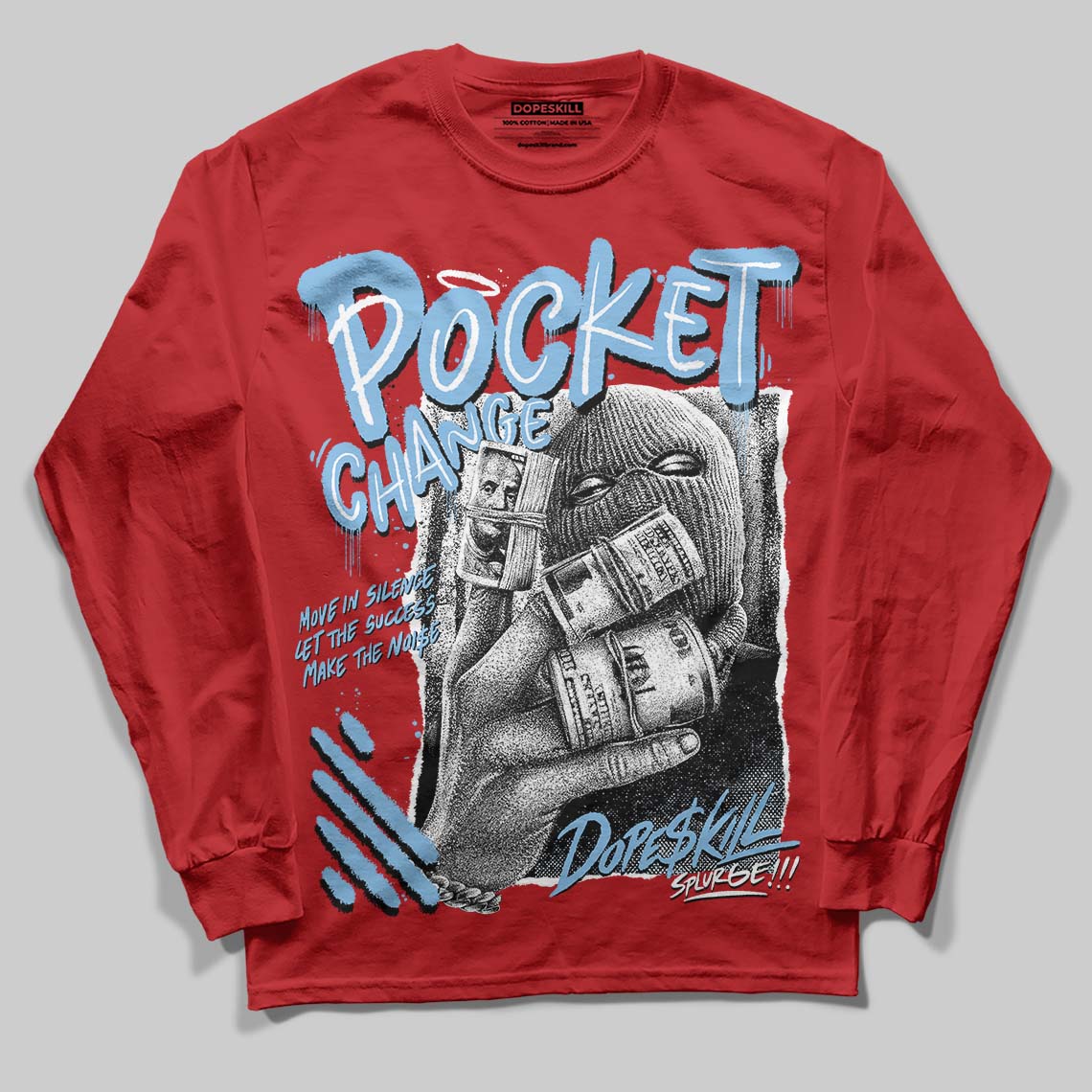 Cherry 11s superstreetwear Long Sleeve T-Shirt Pocket Change Graphic