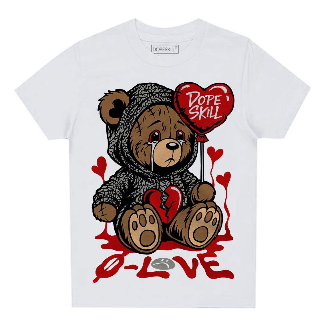 Fire Red 3s superstreetwear Toddler Kids T-shirt Broken Bear Graphic