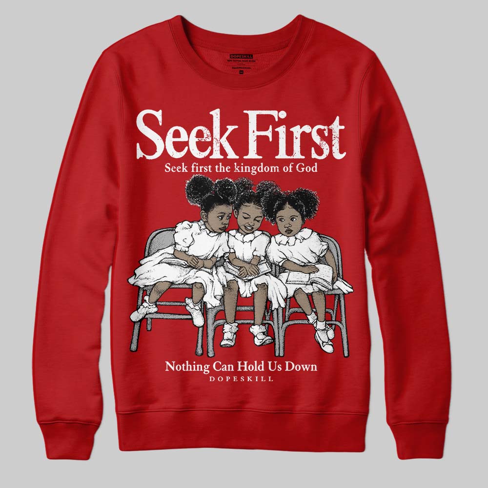 Red Collection superstreetwear Sweatshirt New Seek First Graphic