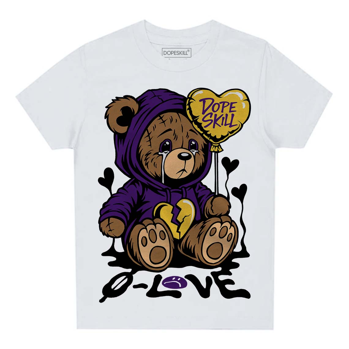 Field Purple 12s superstreetwear Toddler Kids T-shirt Broken Bear Graphic
