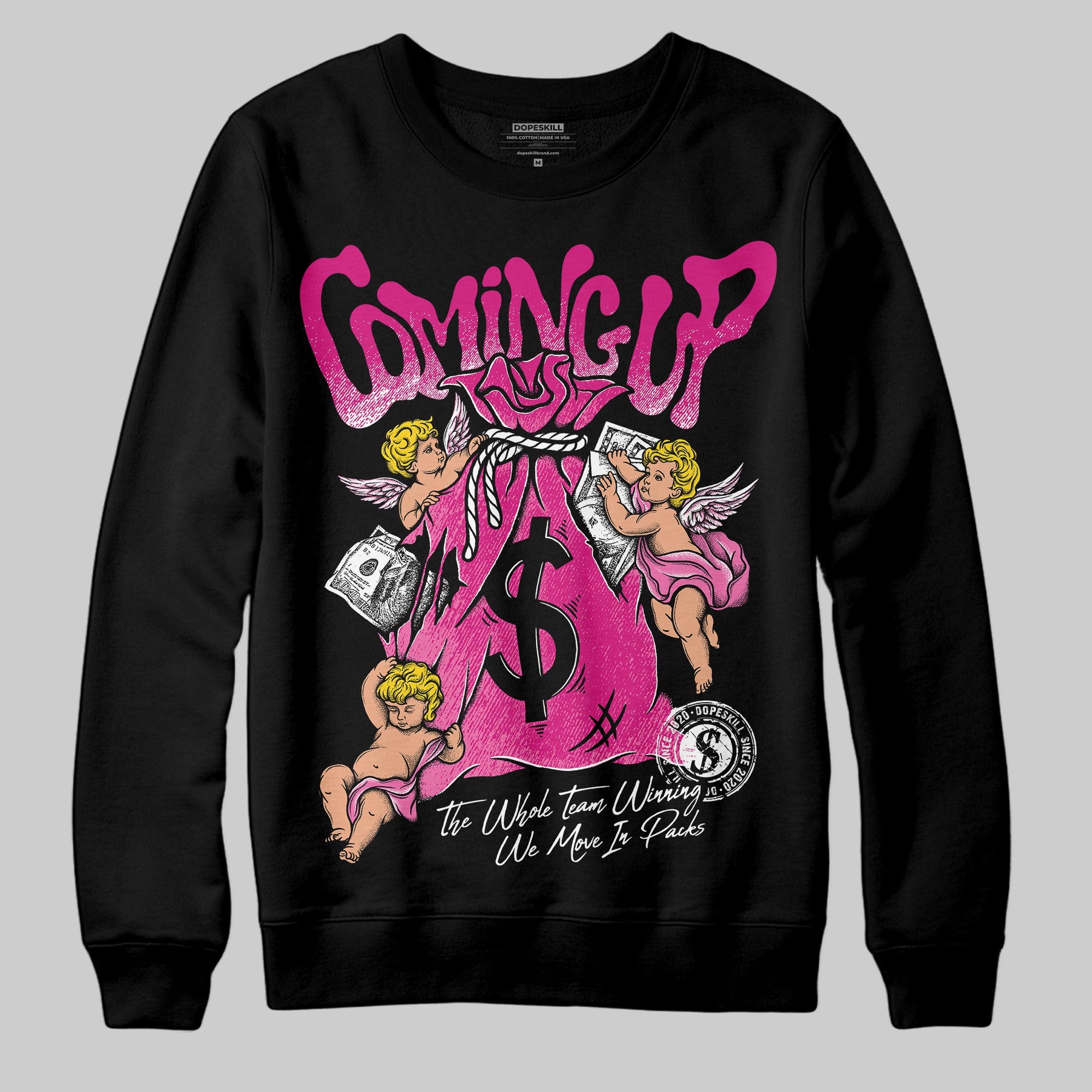 Rick RO Pink Leather Sneakers superstreetwear Sweatshirt Money Bag Coming Up Graphic