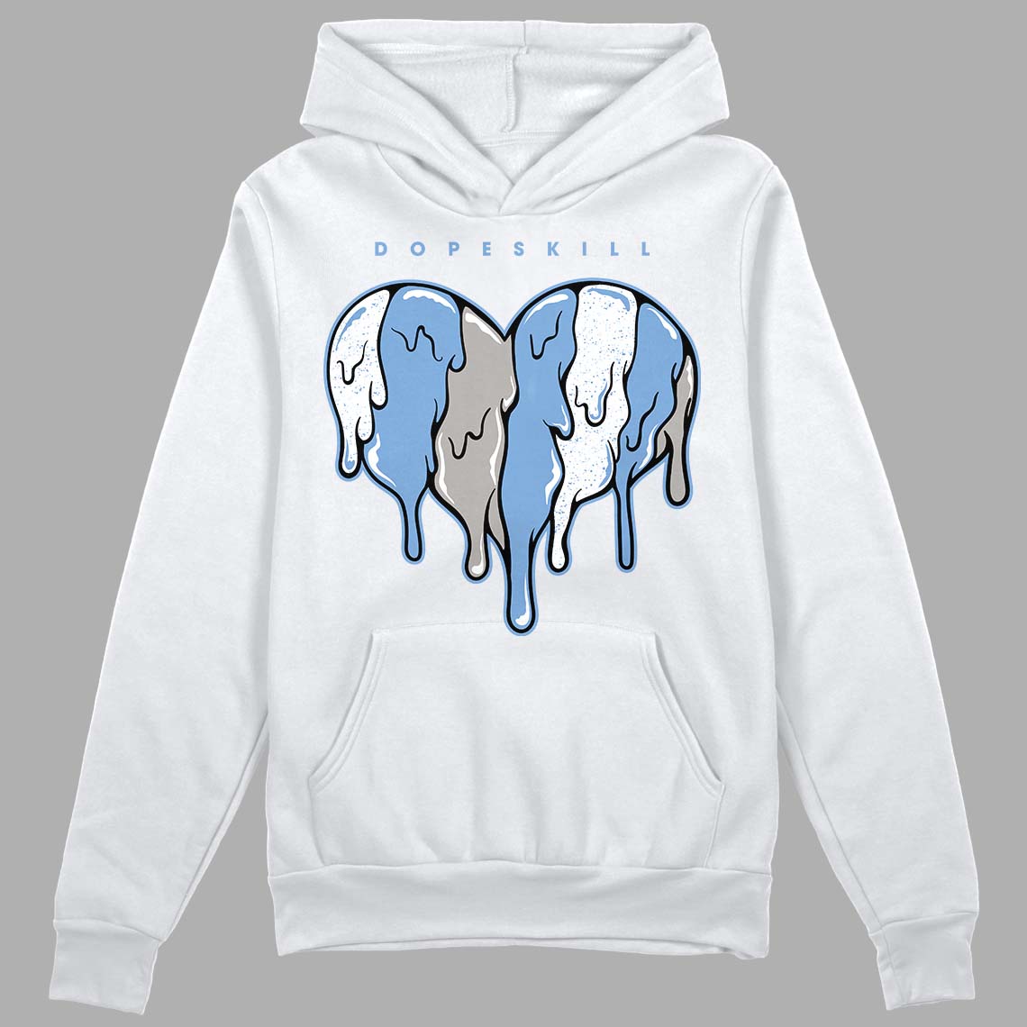 University Blue 5s superstreetwear Hoodie Sweatshirt Slime Drip Heart Graphic
