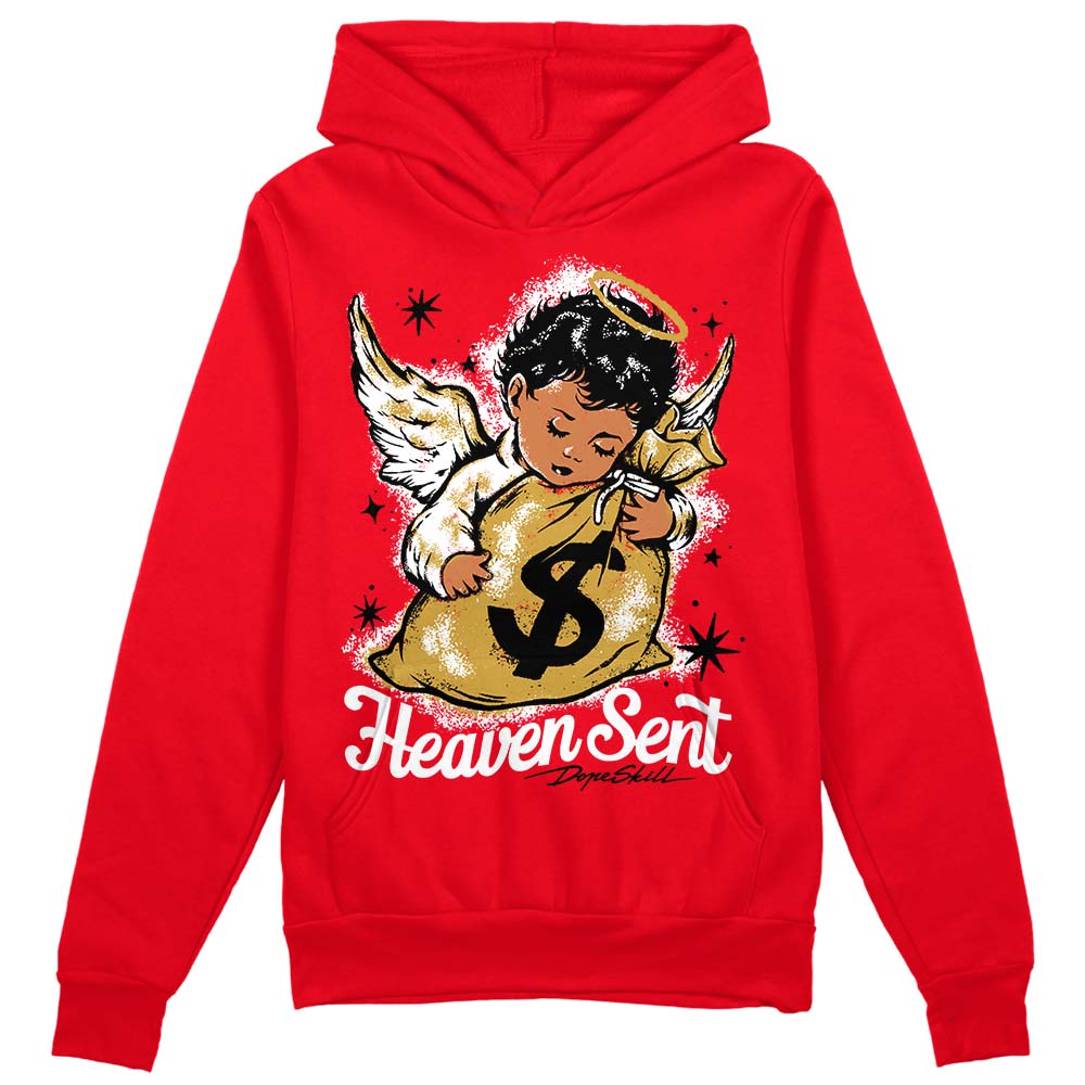Red Thunder 4s superstreetwear Red Hoodie Sweatshirt Heaven Sent Graphic