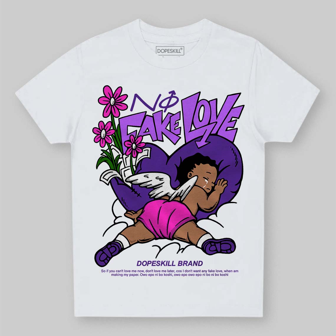 PURPLE Collection superstreetwear Toddler Kids T-shirt No Fake Love Graphic