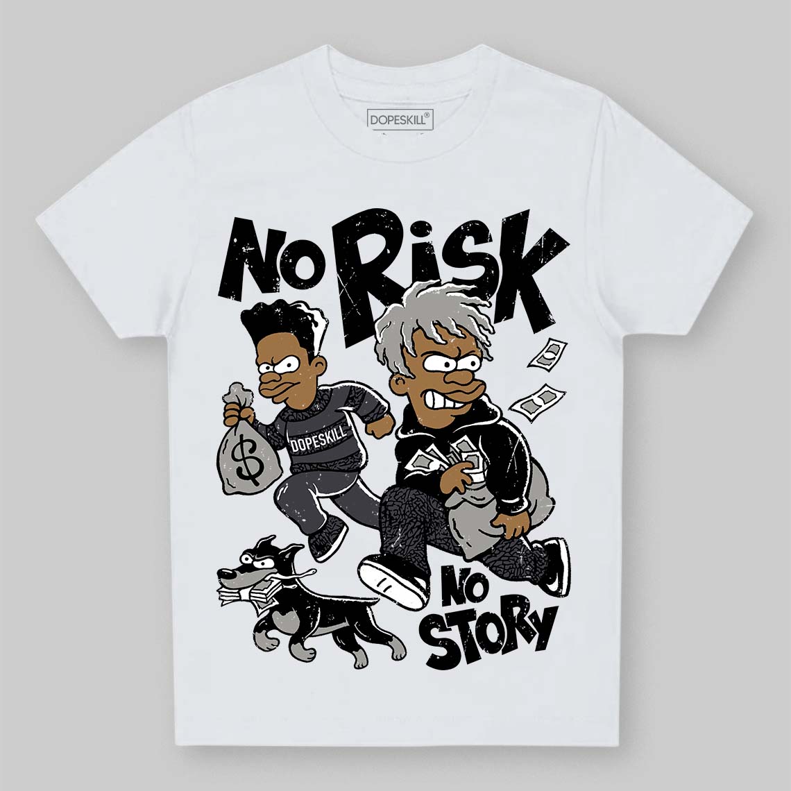 Black Cat 3s superstreetwear Toddler Kids T-shirt No Risk No Story Graphic