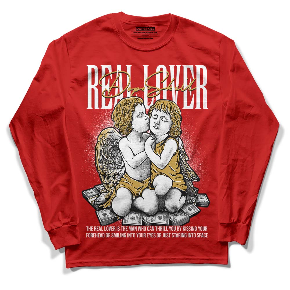 Red Collection superstreetwear Red Long Sleeve T-Shirt Real Lover Graphic