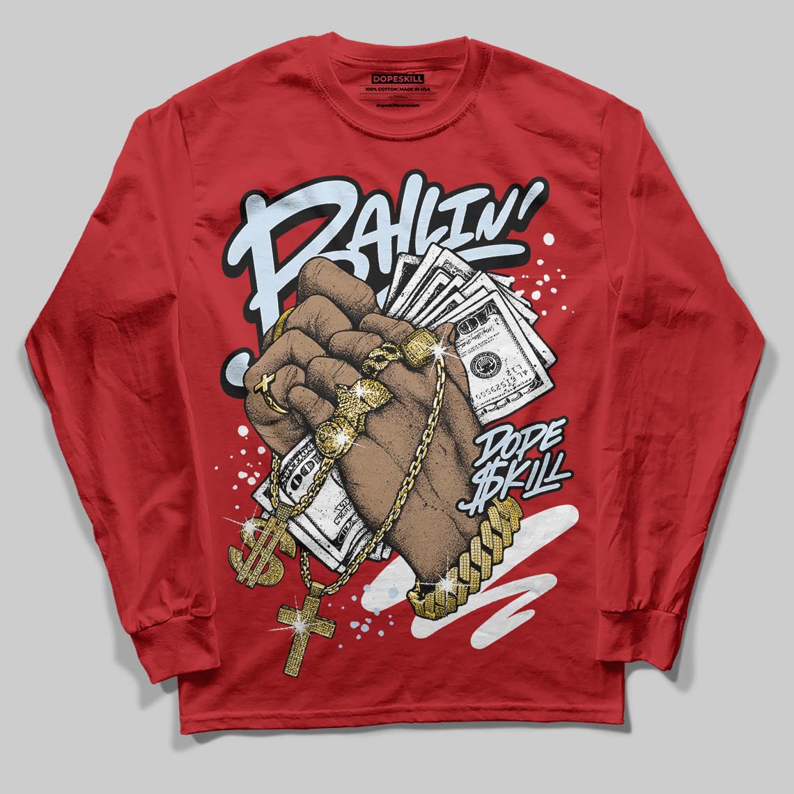 Cherry 11s superstreetwear Long Sleeve T-Shirt Always Ballin' Graphic