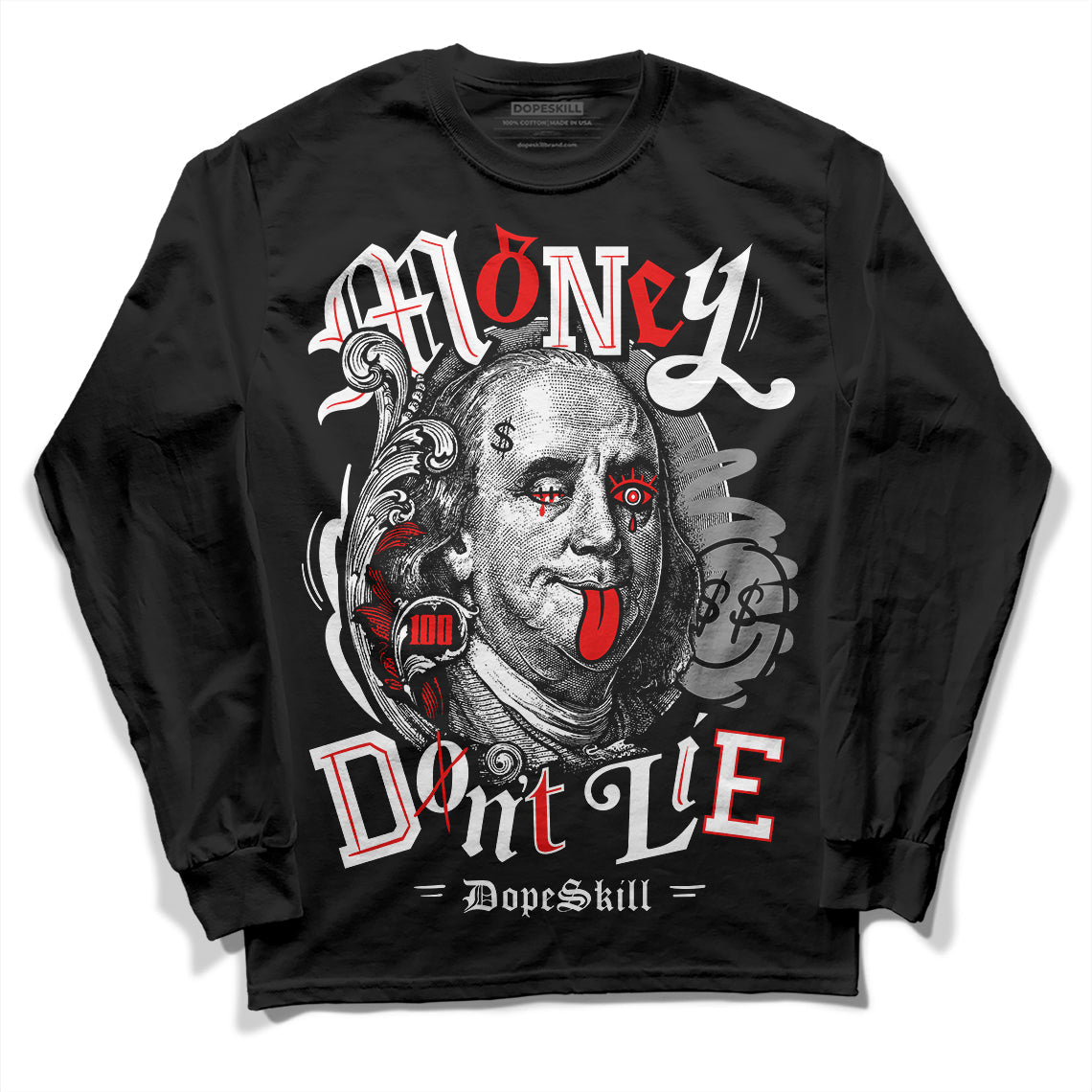 Dunk Panda White Black superstreetwear Long Sleeve T-Shirt Money Don't Lie Graphic