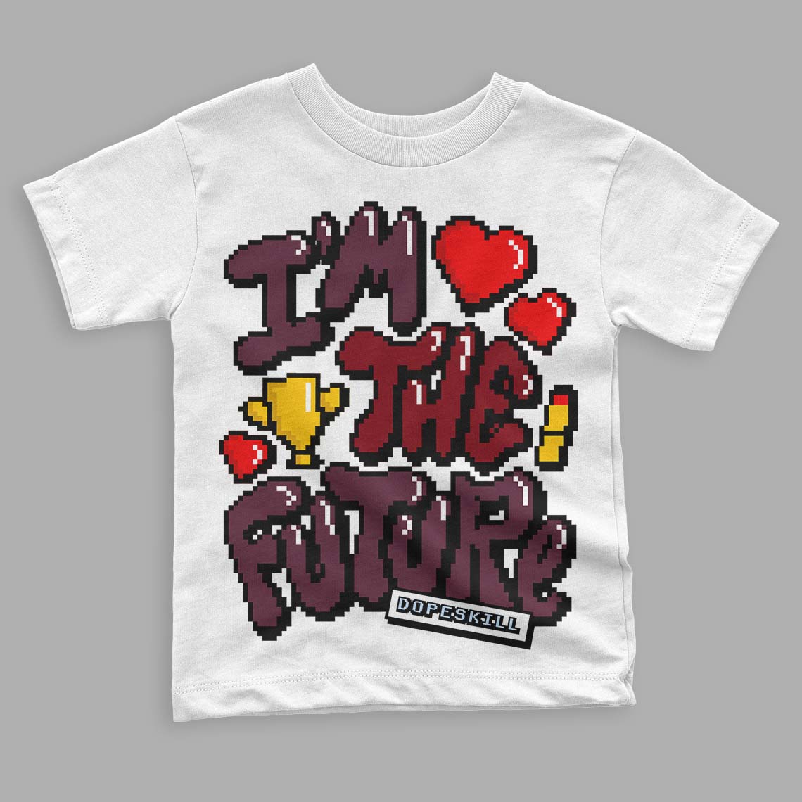 Burgundy 5s superstreetwear Toddler Kids T-shirt I'm The Future Graphic