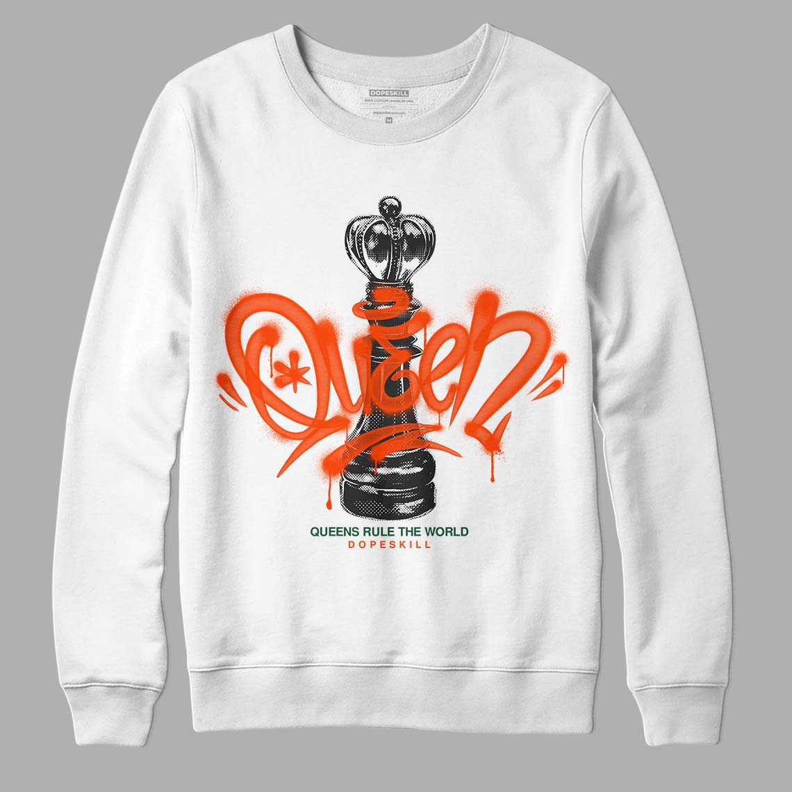 Dunk Low Team Dark Green Orange superstreetwear Sweatshirt Queen Chess Graphic
