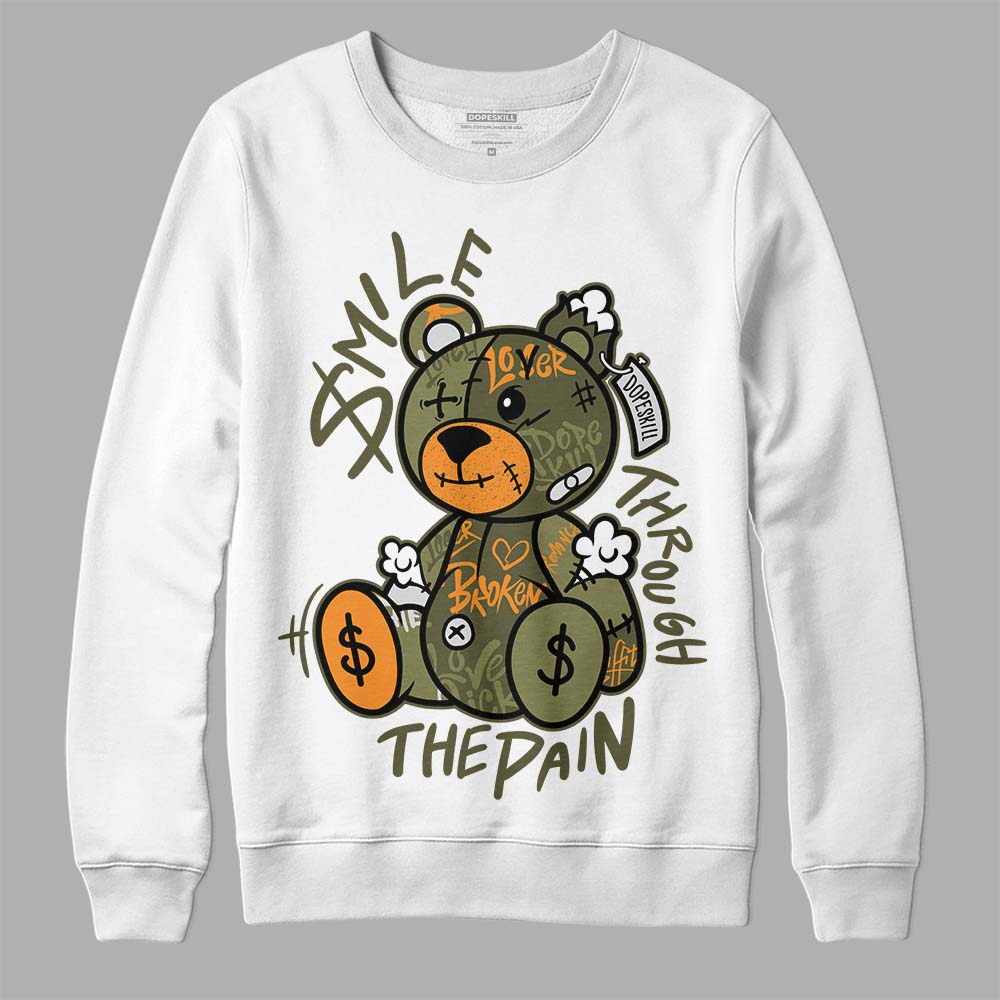 Olive 5s superstreetwear Sweatshirt Smile Through The Pain Graphic