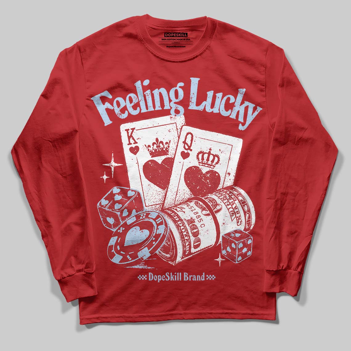 Cherry 11s superstreetwear Long Sleeve T-Shirt Feeling Lucky Graphic