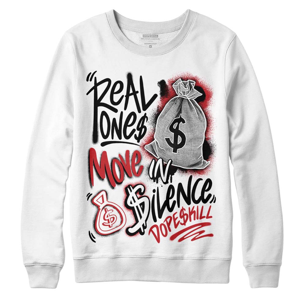 Red Taxi 12s superstreetwear Sweatshirt Real Ones Move In Silence Graphic