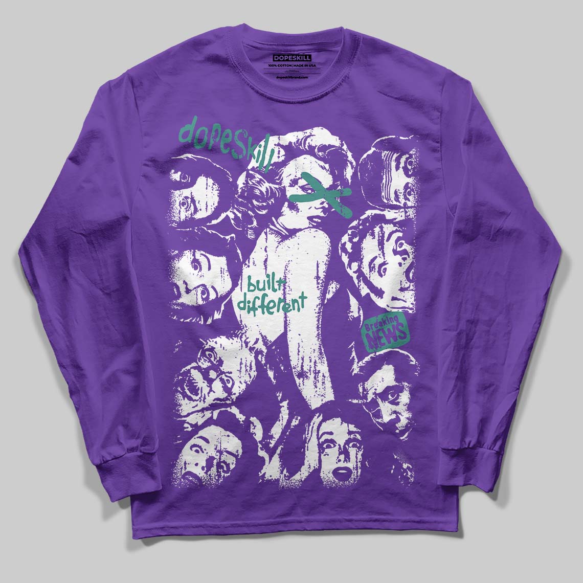 Grape 5s superstreetwear Long Sleeve T-Shirt Built Different Graphic
