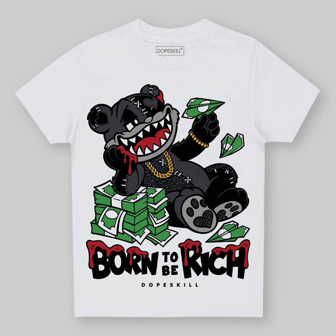 Black Cat 3s superstreetwear Toddler Kids T-shirt Born To Be Rich Graphic