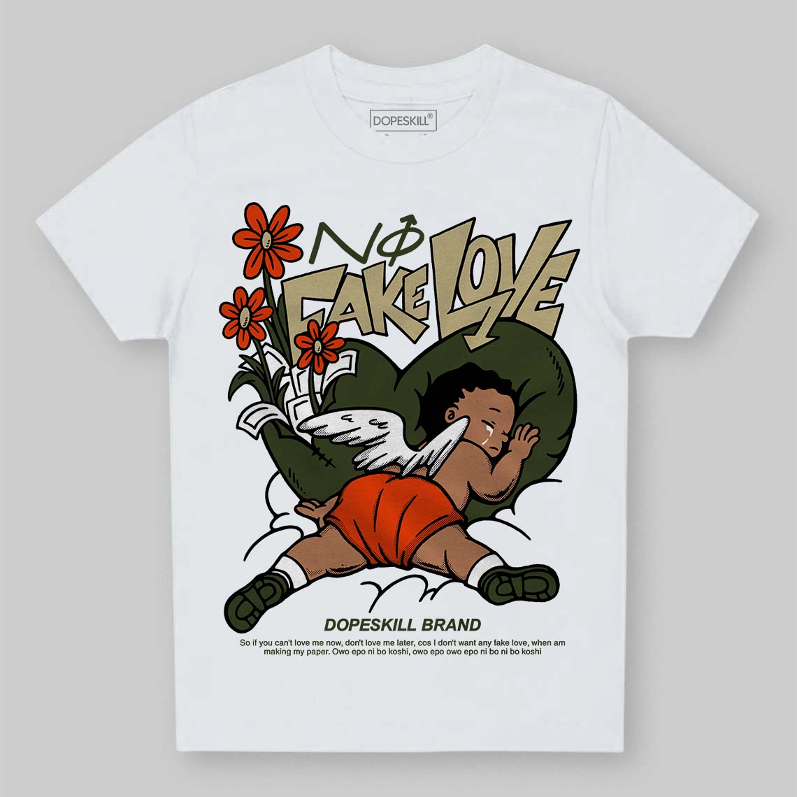 Olive Collection superstreetwear Toddler Kids T-shirt No Fake Love Graphic