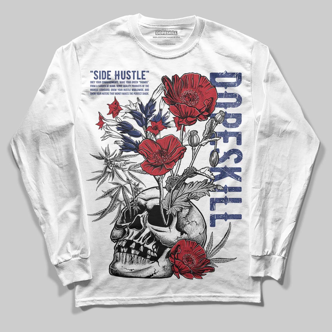 Rare Air Deep Royal Blue 1s superstreetwear Long Sleeve T-Shirt Side Hustle Graphic