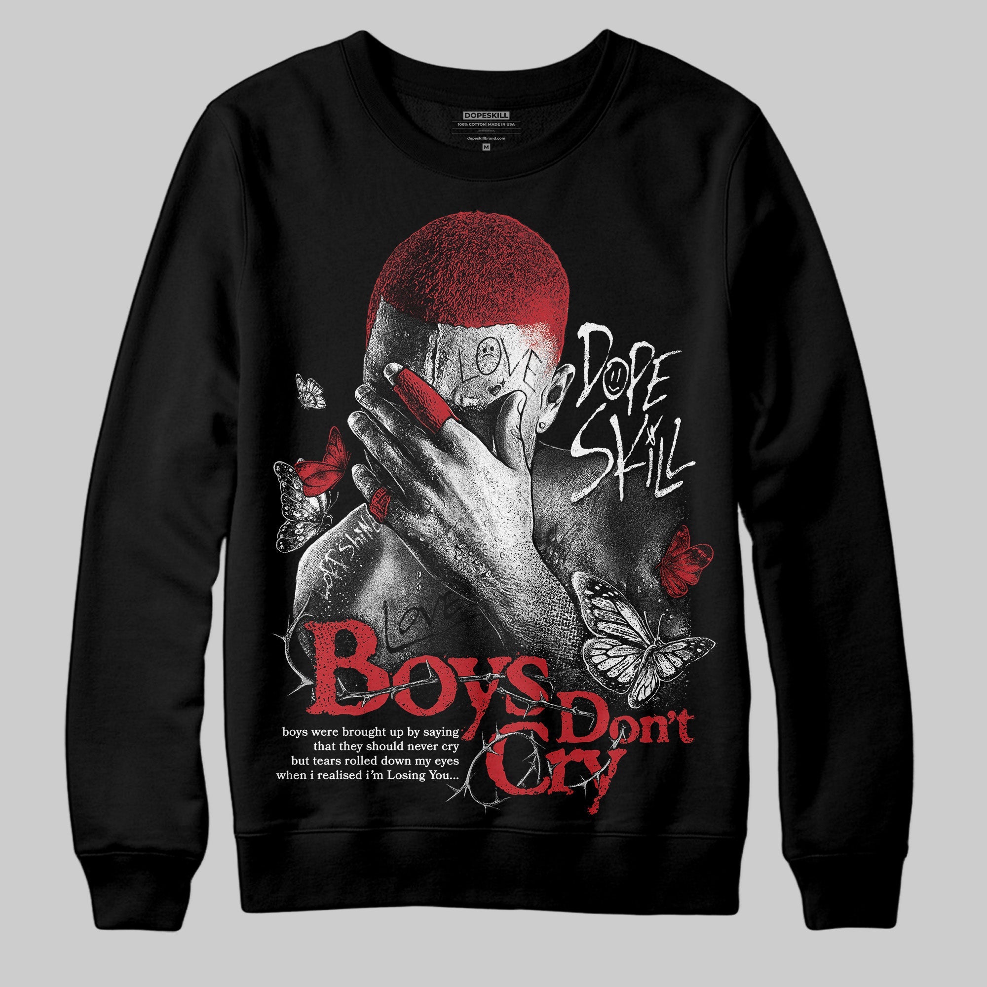 Bred 11s superstreetwear Sweatshirt Boys Don't Cry Graphic