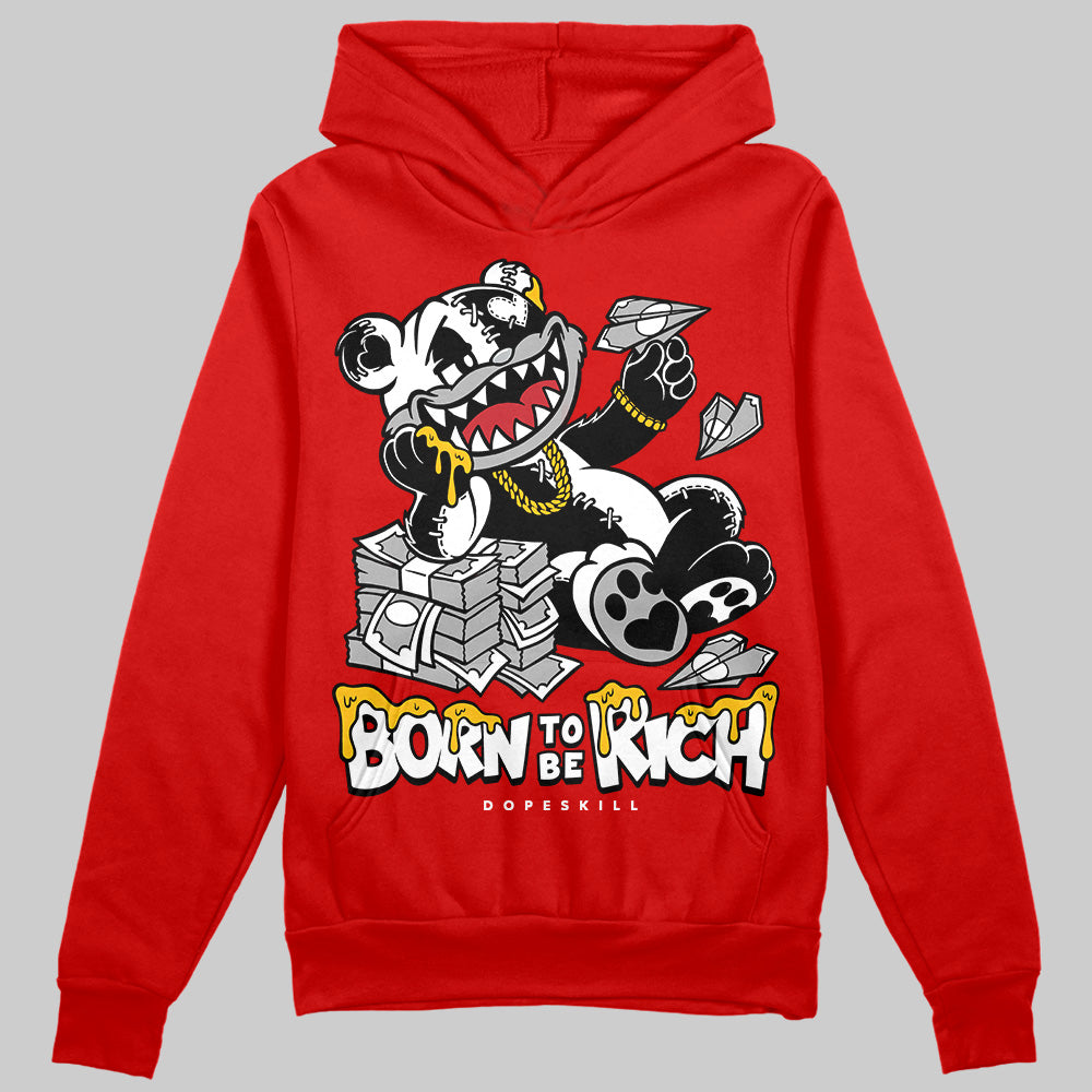 Bred Velvet 11s superstreetwear Red Hoodie Sweatshirt Born To Be Rich Graphic