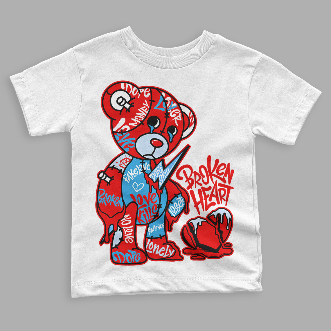 Cherry 11s superstreetwear Toddler Kids T-shirt Broken Heart Graphic