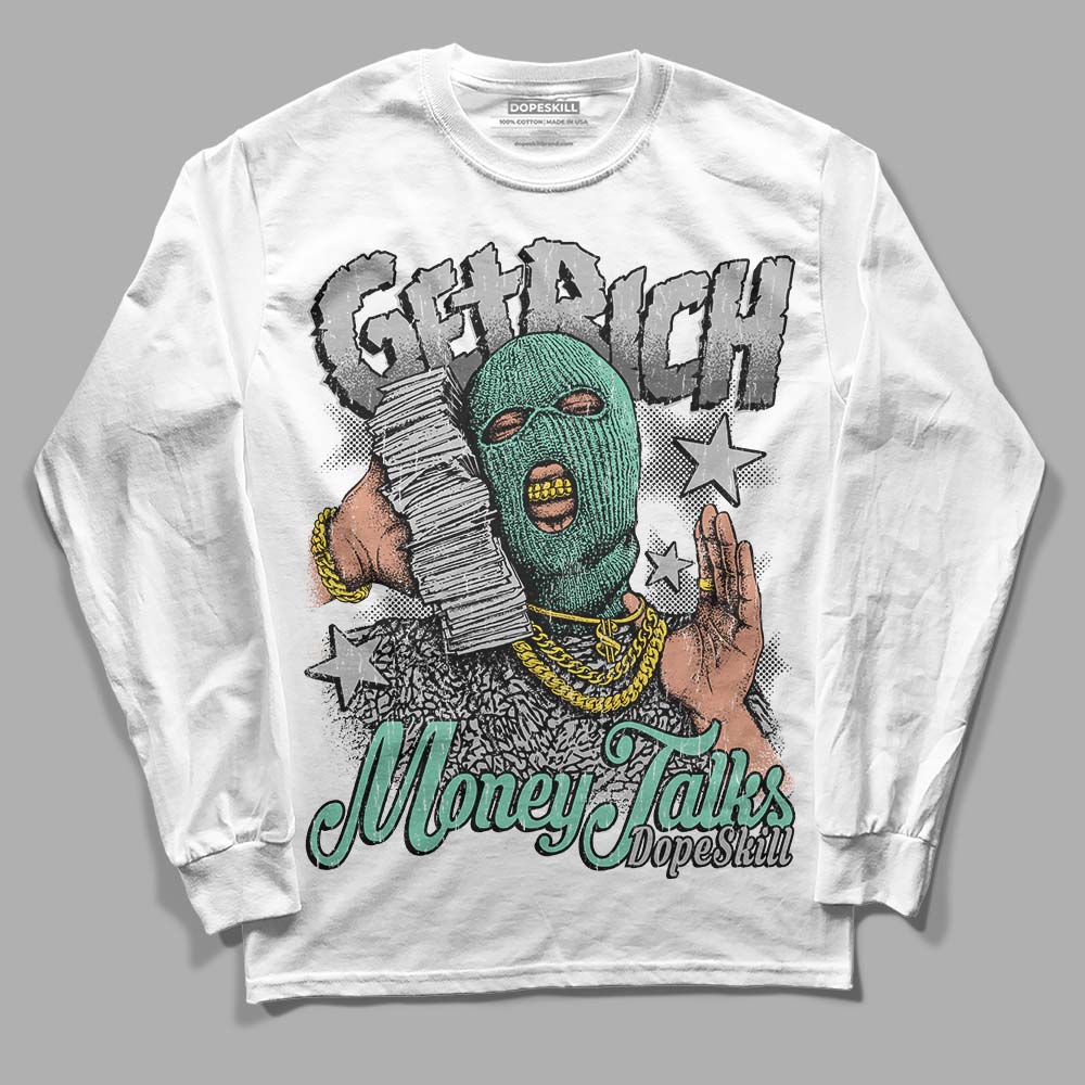 Green Glow 3s superstreetwear Long Sleeve T-Shirt Get Rich Graphic