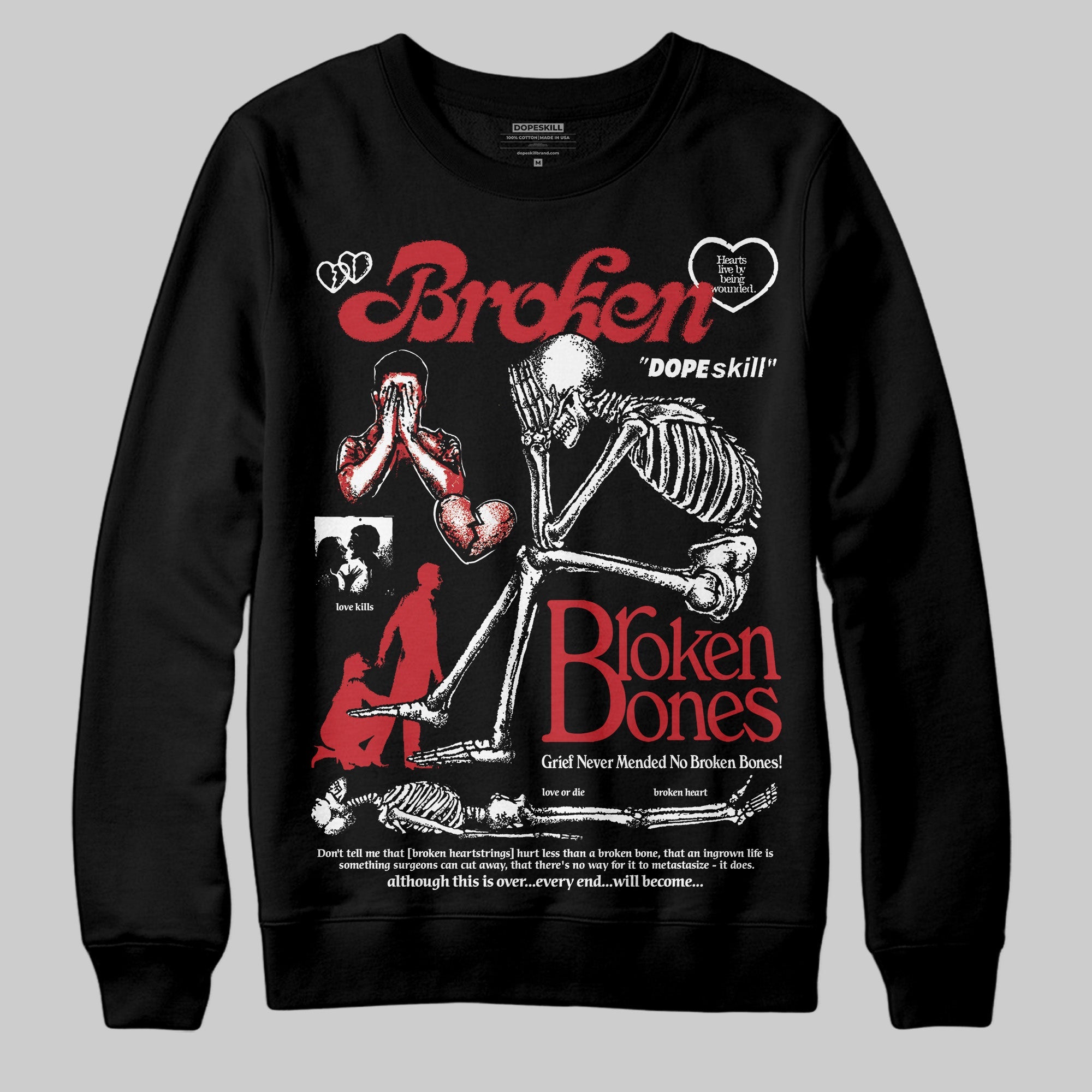 Bred 11s superstreetwear Sweatshirt Broken Bones Graphic