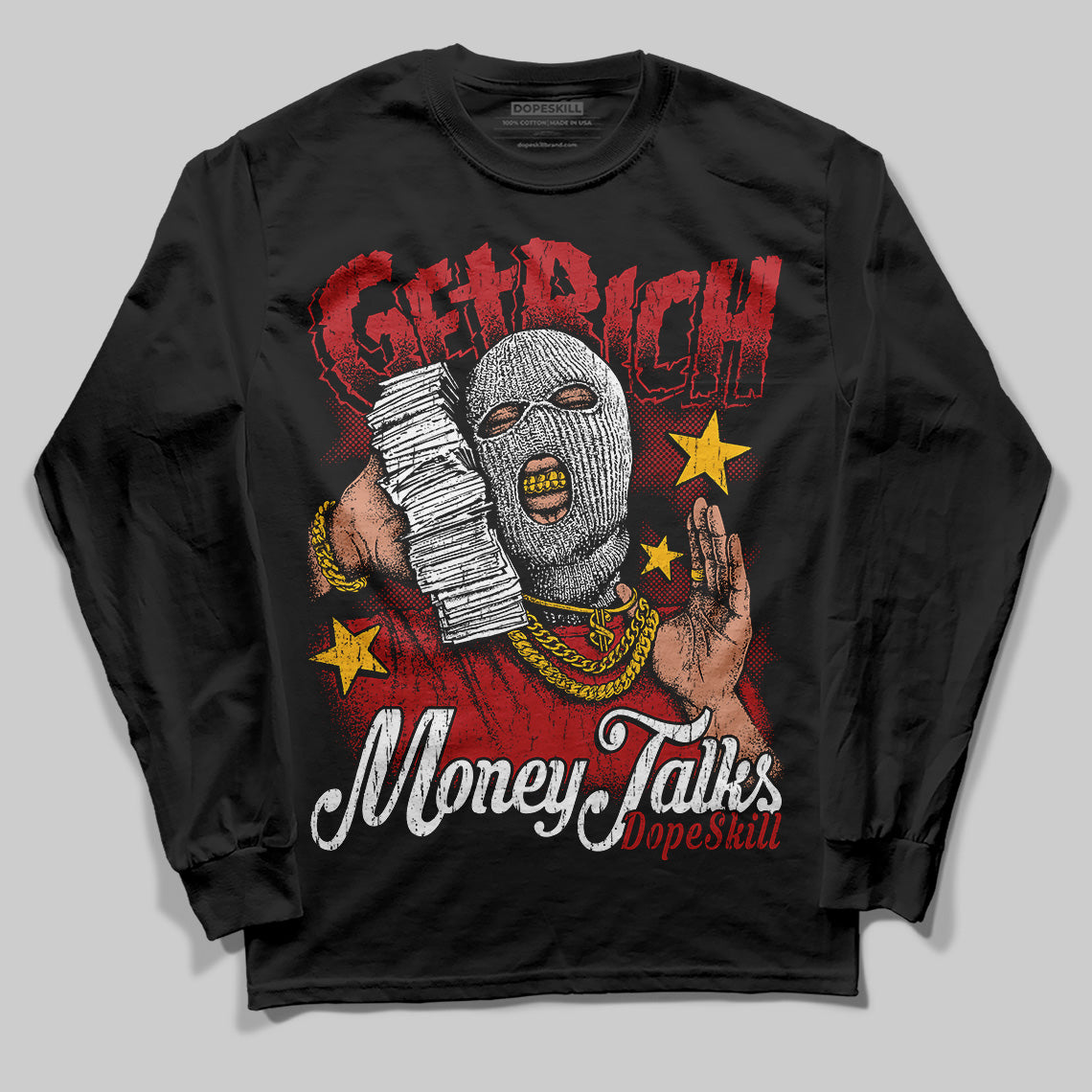 Flu Game 12s superstreetwear Long Sleeve T-Shirt Get Rich Graphic
