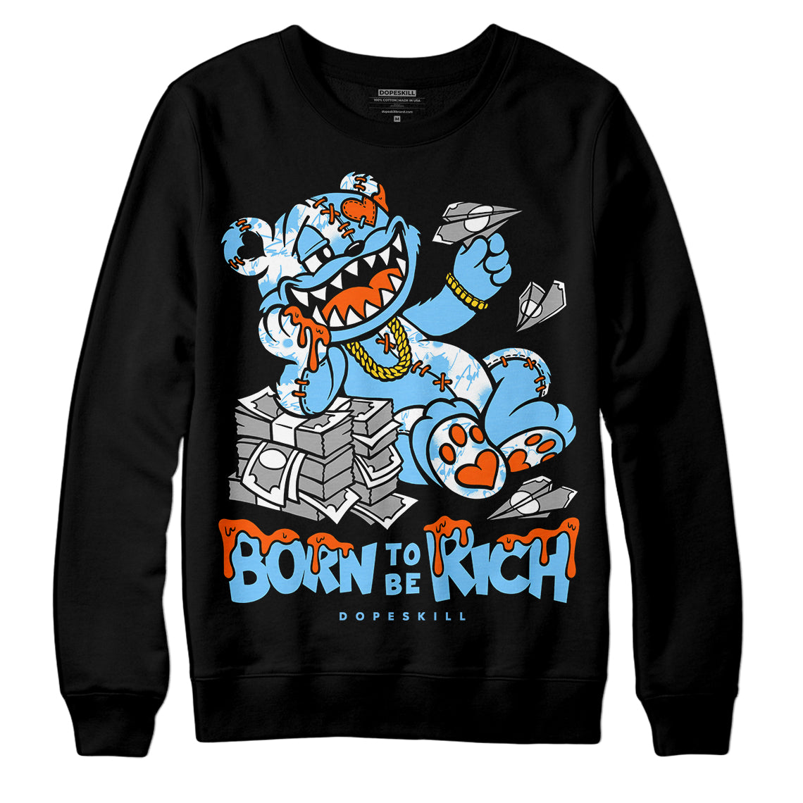 Dunk Futura University Blue superstreetwear Sweatshirt Born To Be Rich Graphic