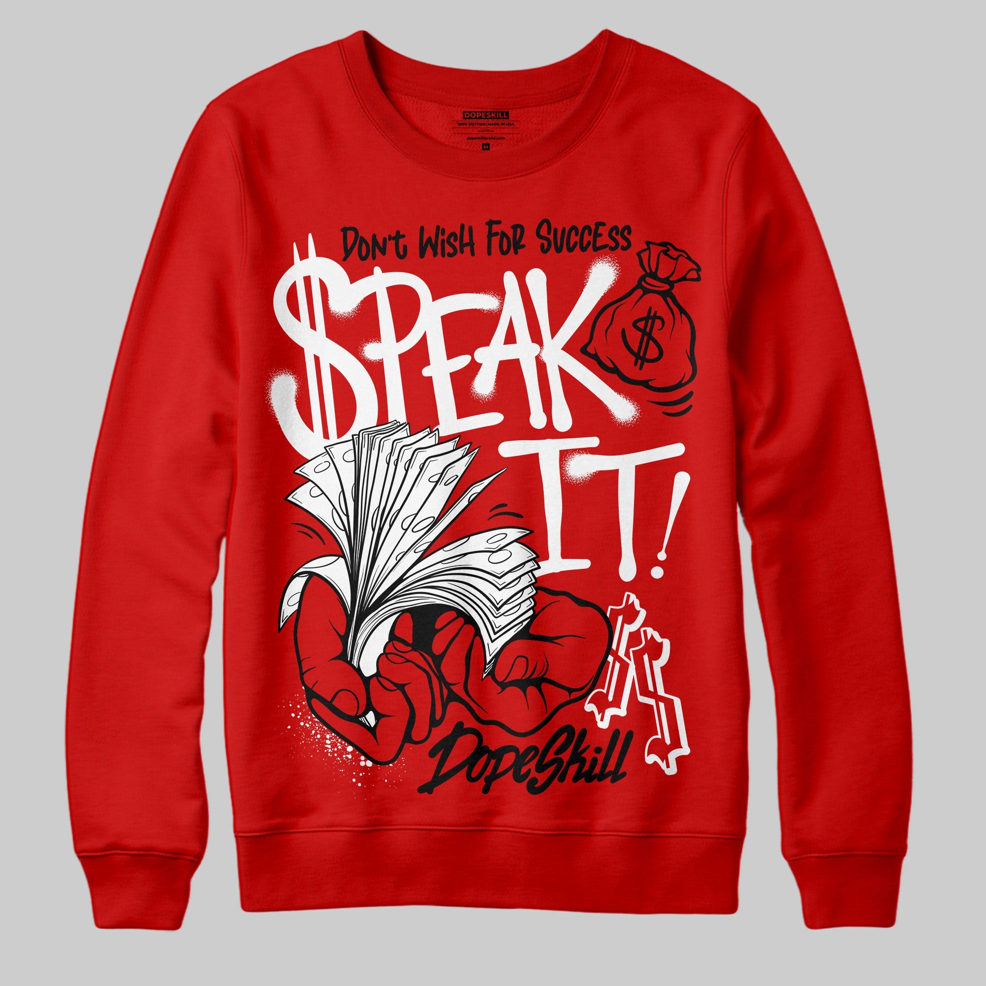 Bred Velvet 11s superstreetwear Red Sweatshirt Speak It Graphic