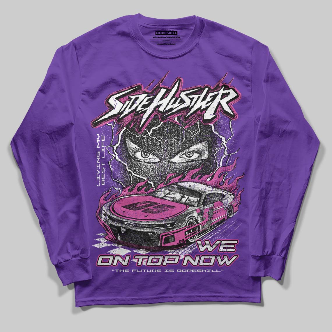 PURPLE Collection superstreetwear Long Sleeve T-Shirt New Side Hustler Graphic