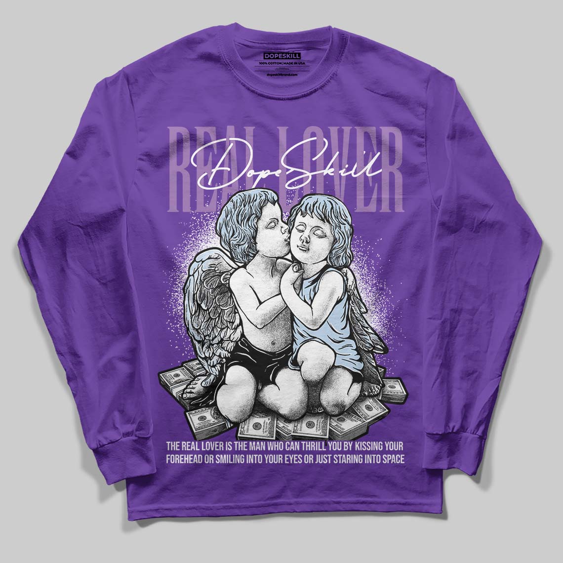 Grape 5s superstreetwear Long Sleeve T-Shirt Real Lover Graphic