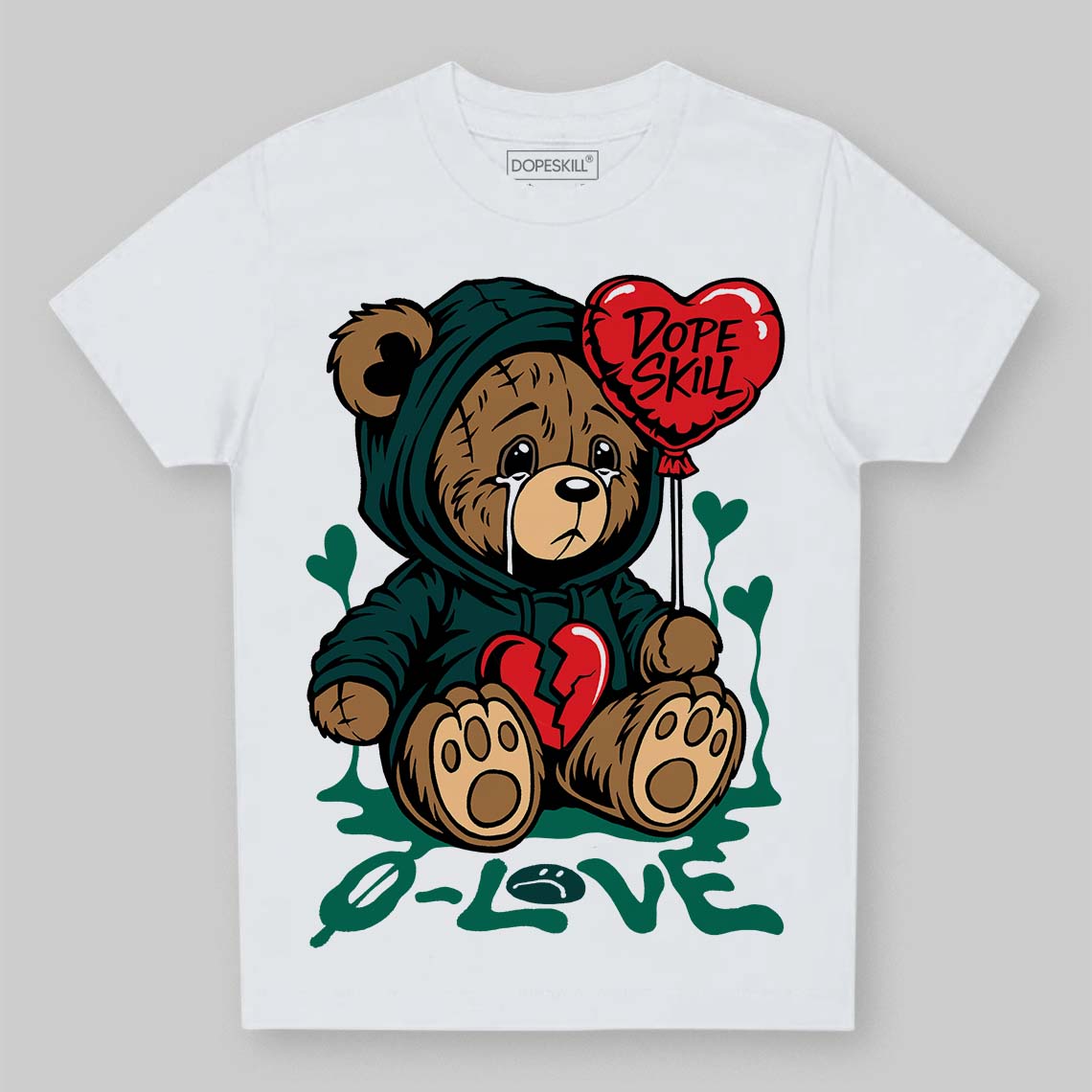 Oxidized Green 4s superstreetwear Toddler Kids T-shirt Broken Bear Graphic