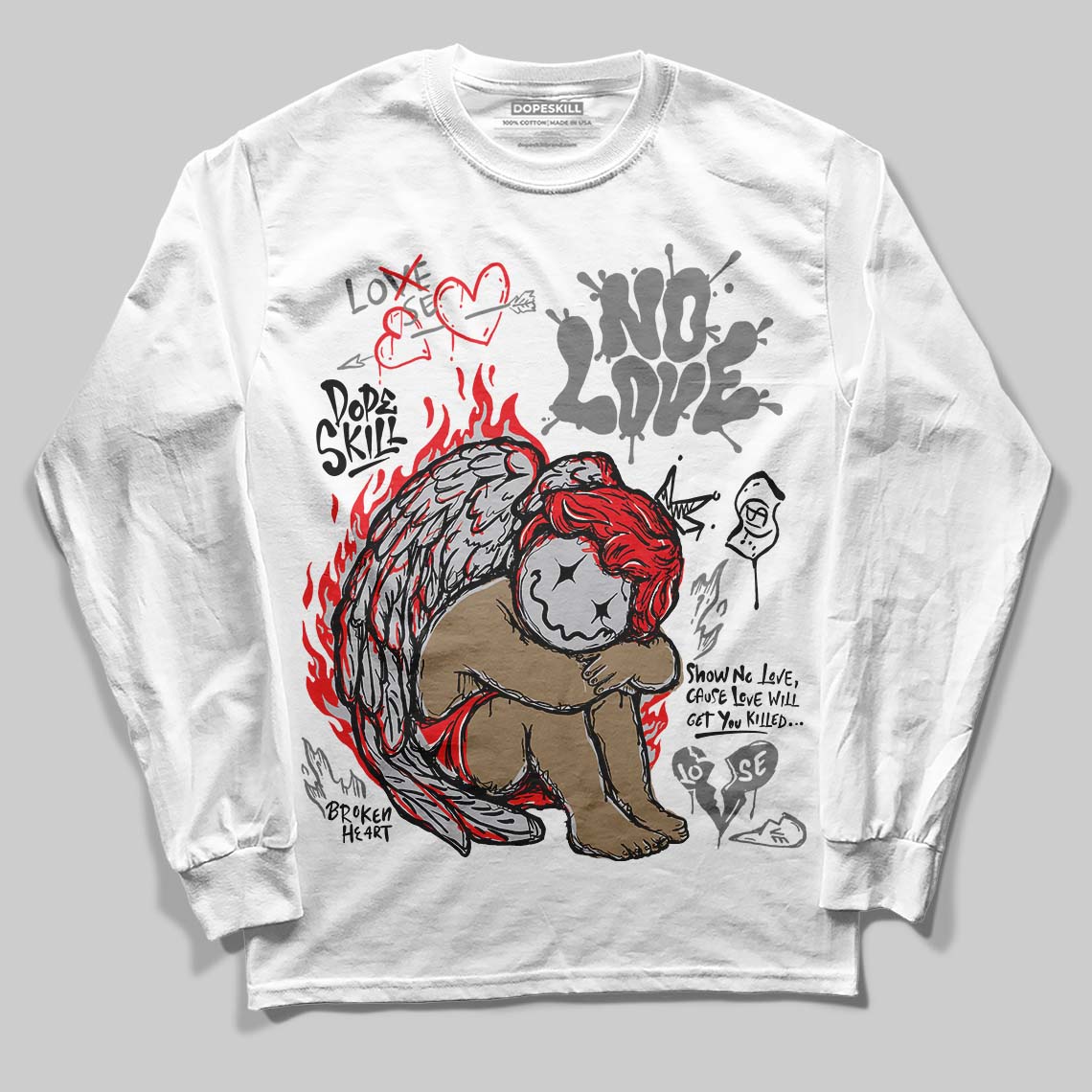 Grey Collection superstreetwear Long Sleeve T-Shirt No Love Graphic