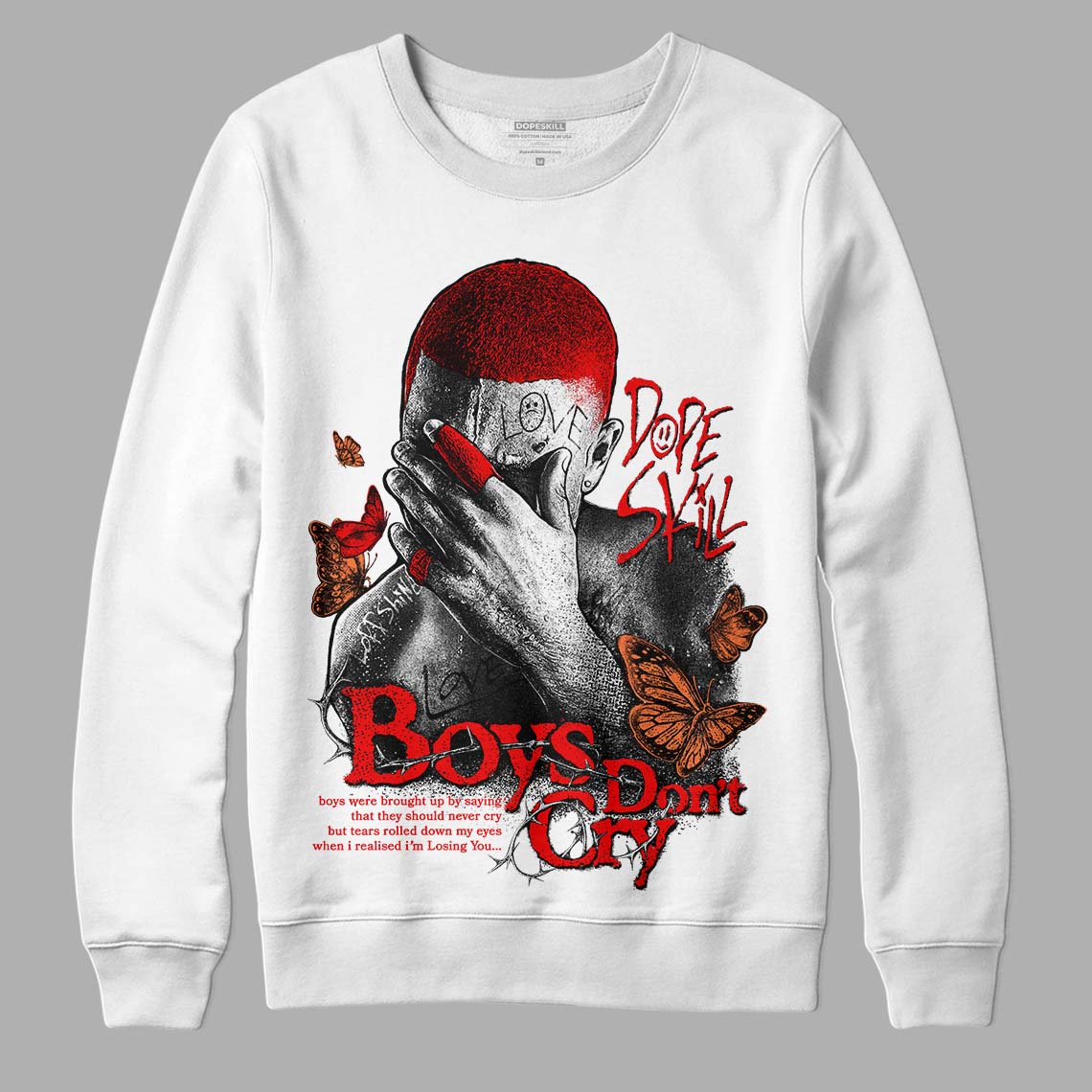 Cherry 12s superstreetwear Sweatshirt Boys Don't Cry Graphic