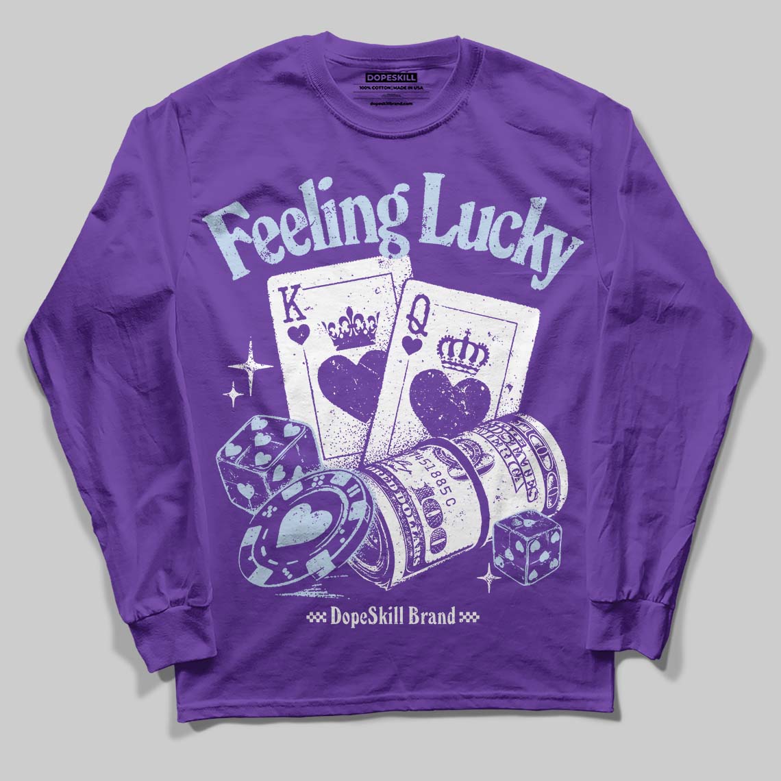 Grape 5s superstreetwear Long Sleeve T-Shirt Feeling Lucky Graphic