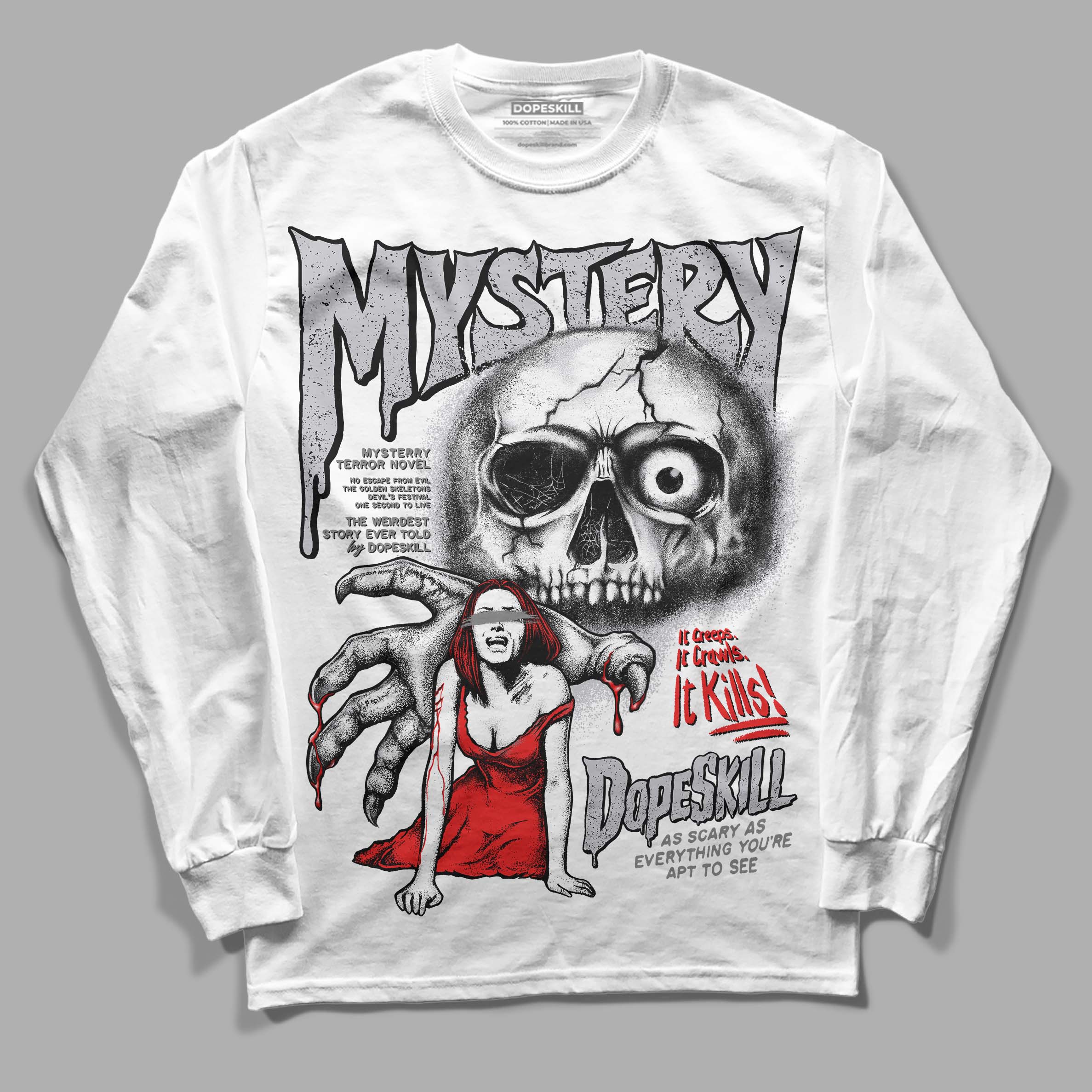 Grey Collection superstreetwear Long Sleeve T-Shirt Mystery Ghostly Grasp Graphic