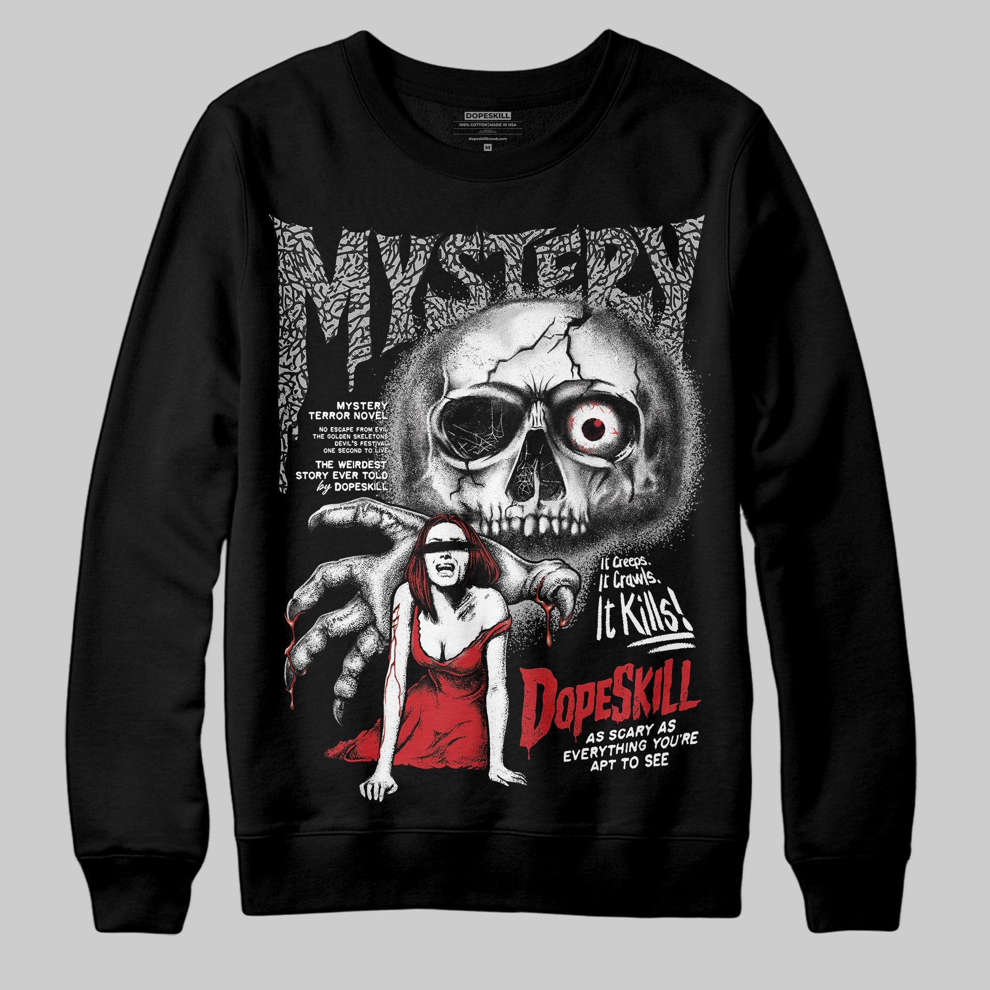 Black Cement 3s superstreetwear Sweatshirt Mystery Ghostly Grasp Graphic
