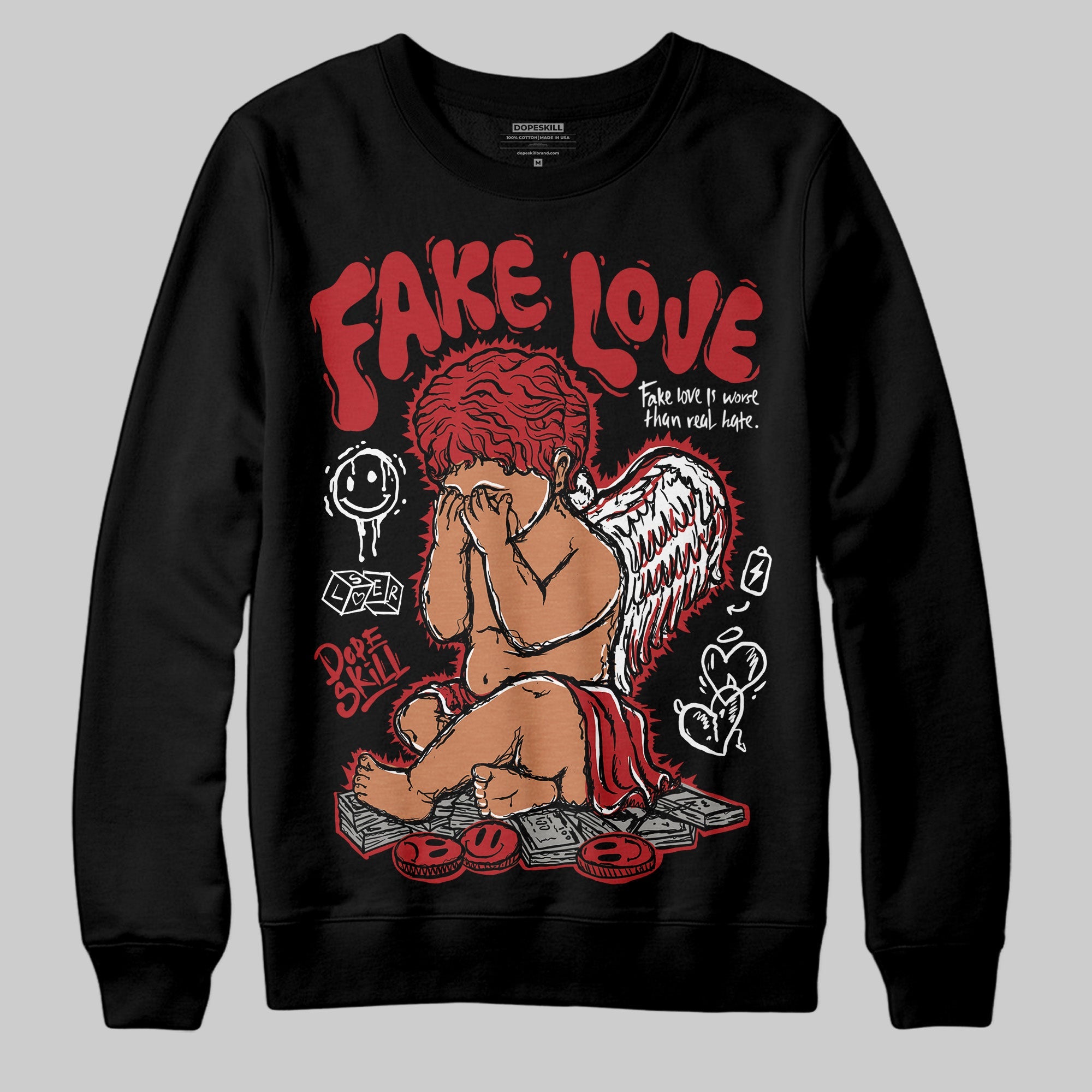 Flu Game 12s superstreetwear Sweatshirt False Love Graphic