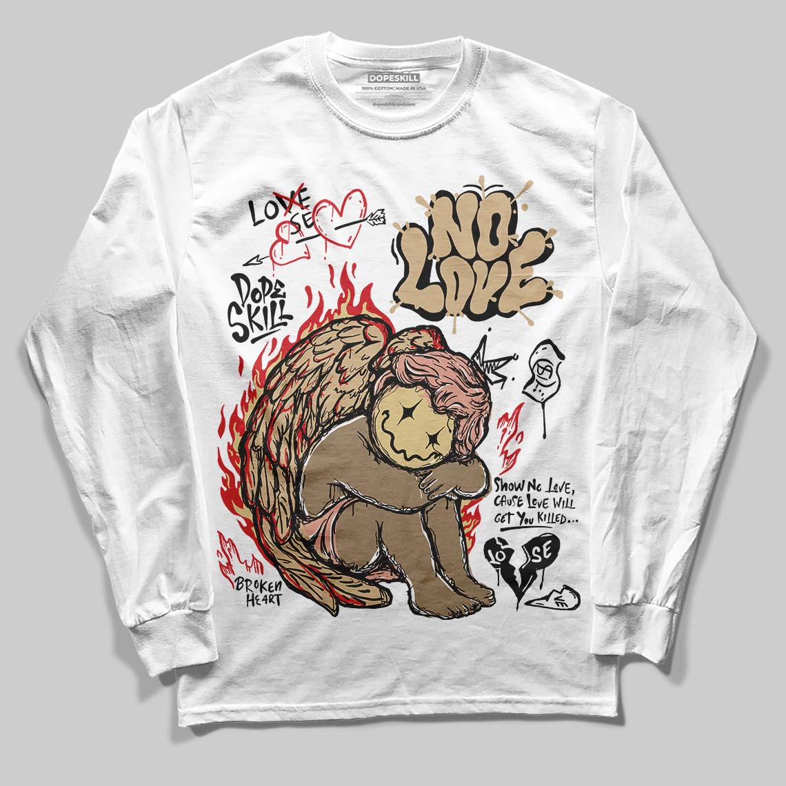 TAN Collection superstreetwear Long Sleeve T-Shirt No Love Graphic