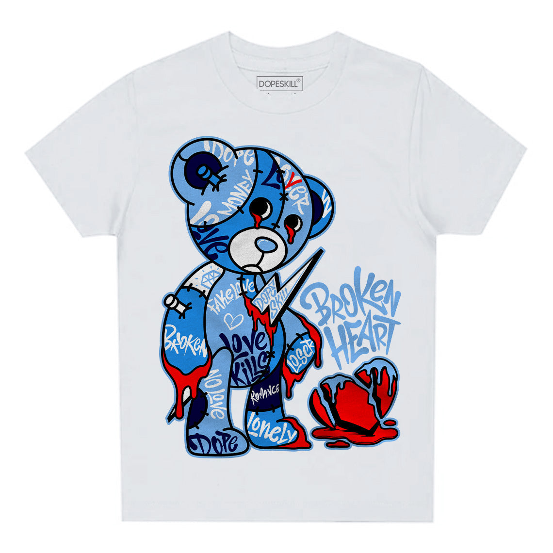 Powder Blue 9s superstreetwear Toddler Kids T-shirt Broken Heart Graphic