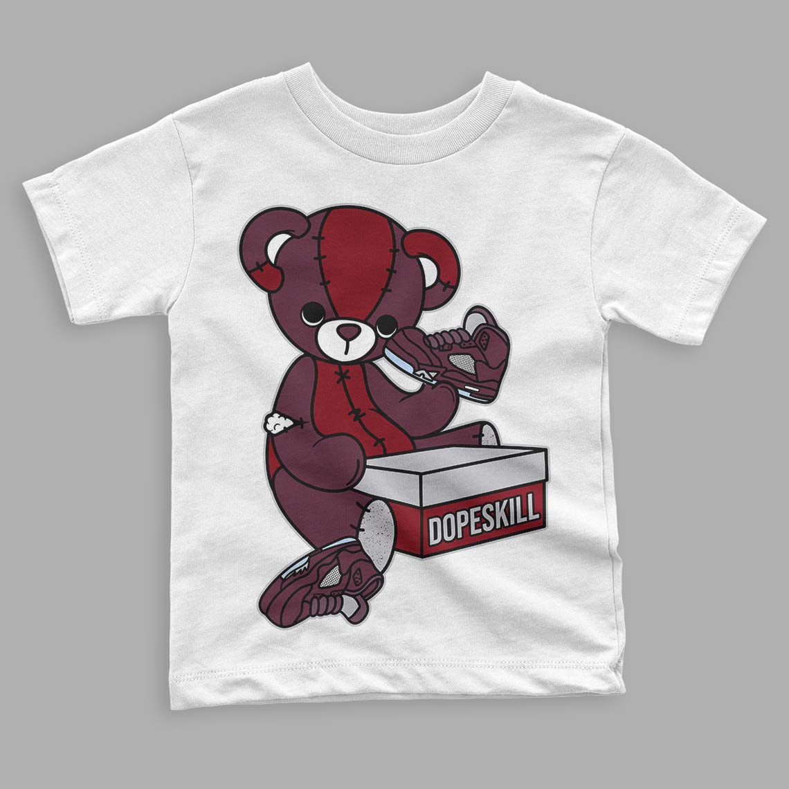 Burgundy 5s superstreetwear Toddler Kids T-shirt Sneakerhead BEAR Graphic