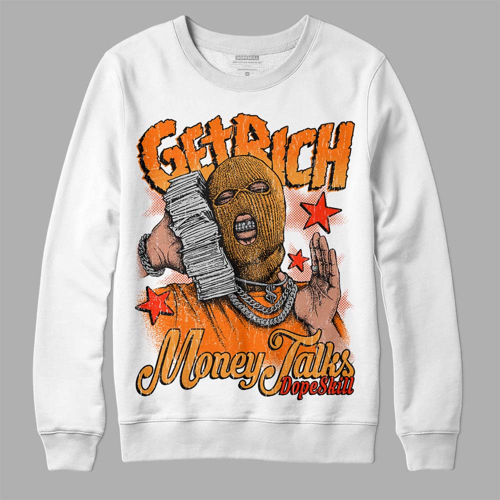 Orange Black White superstreetwear Sweatshirt Get Rich Graphic