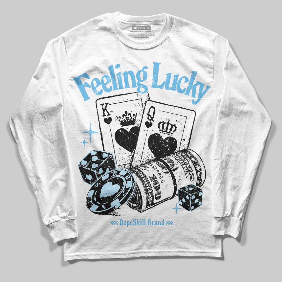 Legend Blue 11s superstreetwear Long Sleeve T-Shirt Feeling Lucky Graphic