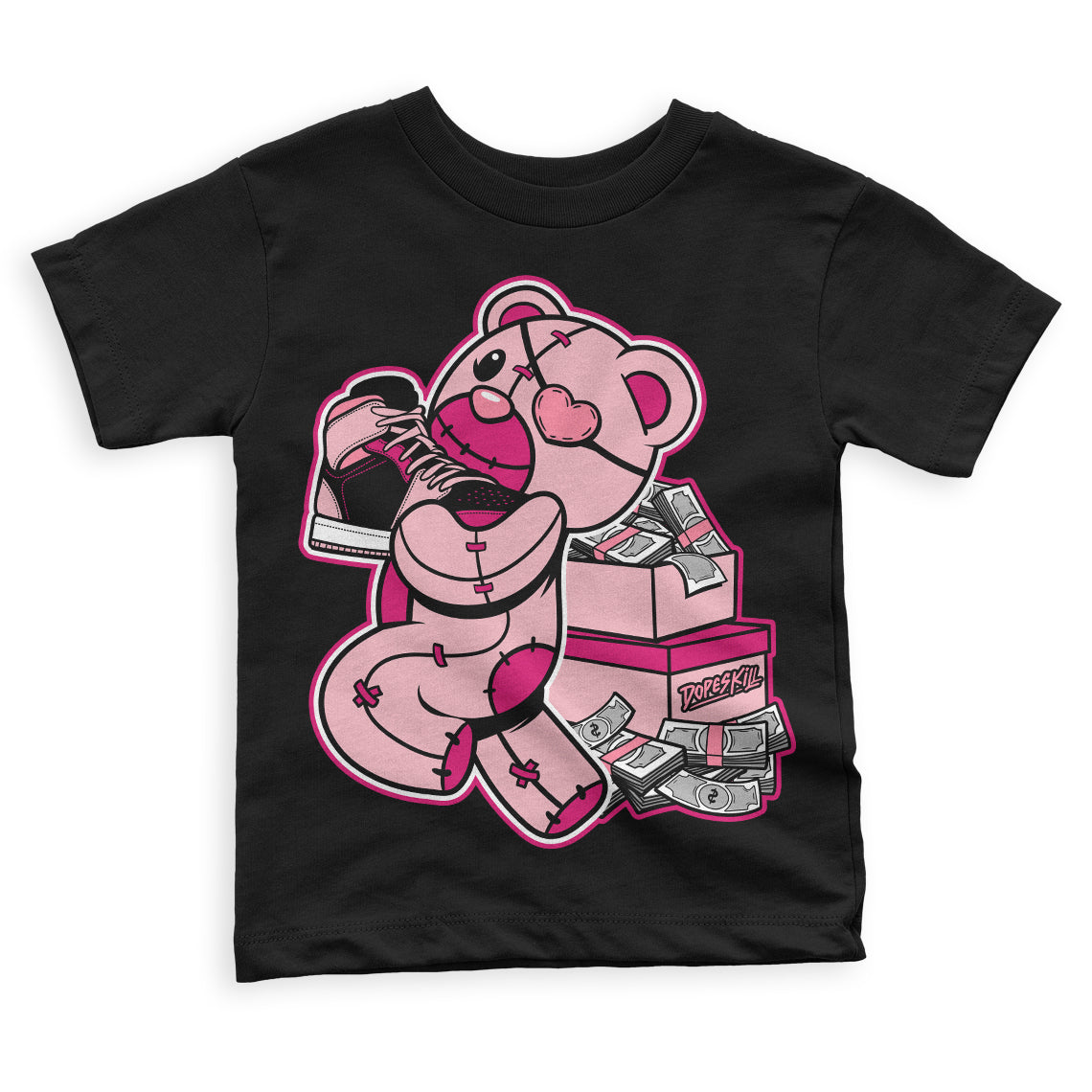 Coral Chalk 1s Mid superstreetwear Toddler Kids T-shirt Bear Steals Sneaker Graphic